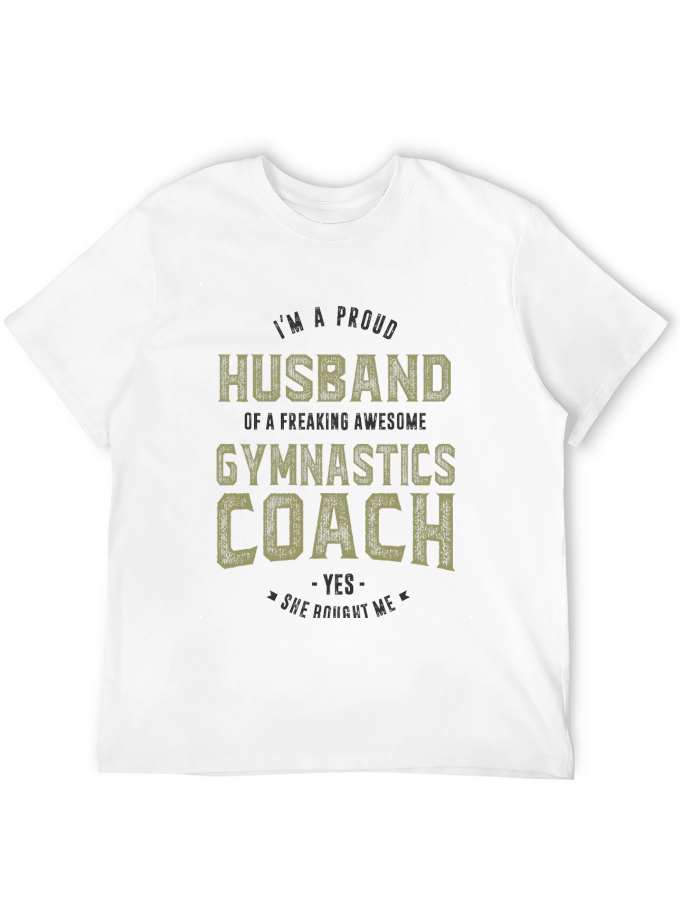 Proud Husband Gymnastics Coach Graphic T-Shirt