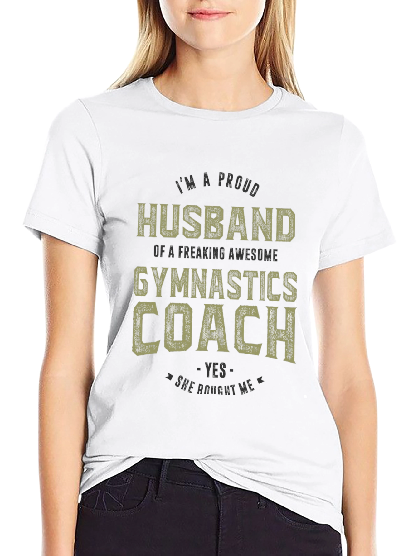 Proud Husband Gymnastics Coach Graphic T-Shirt