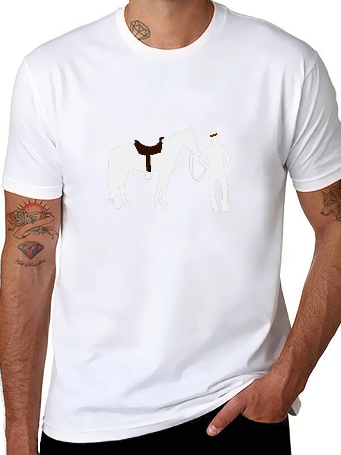 Cowboy & Horse Graphic T-Shirt