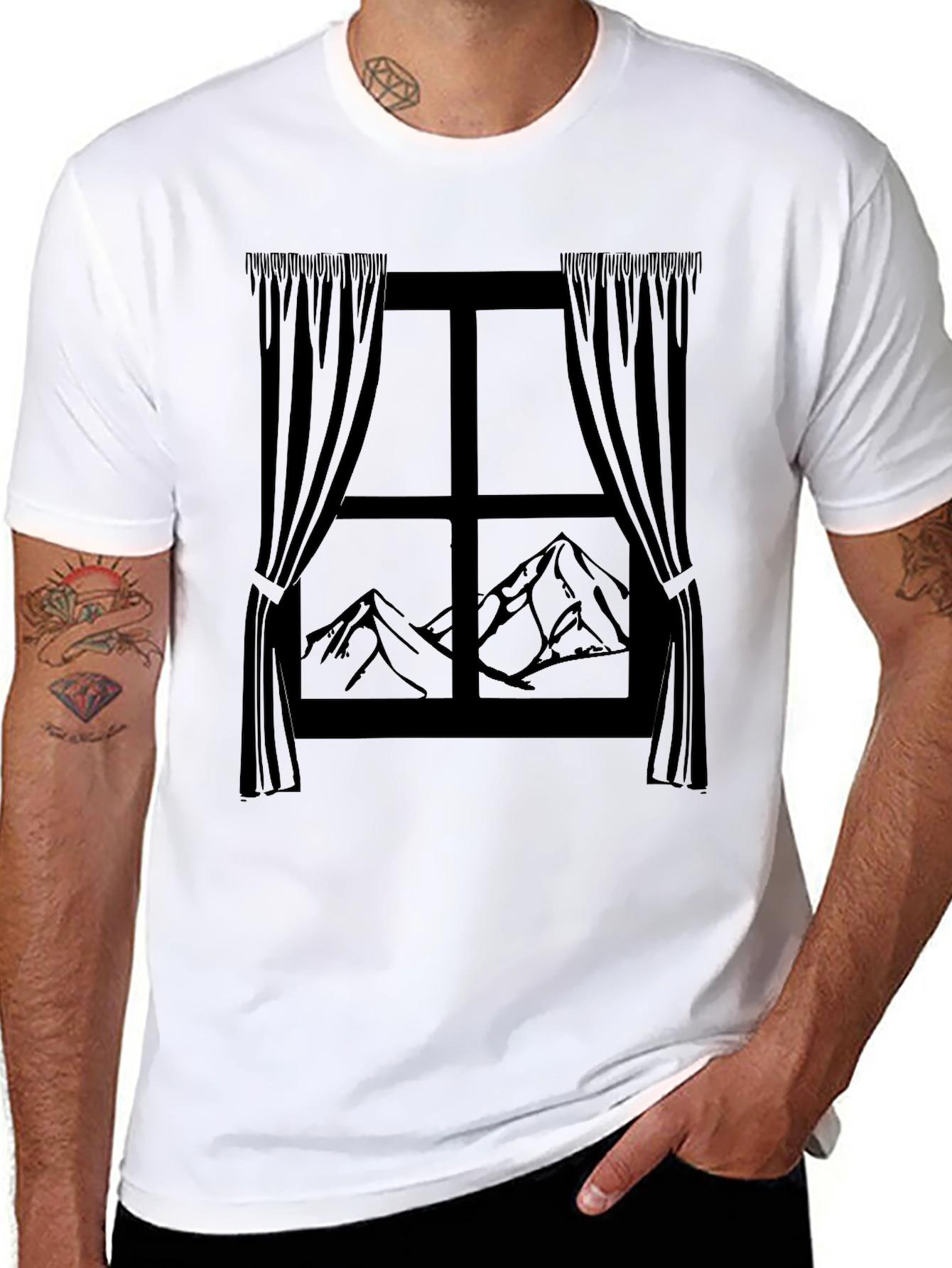 Mountain View T-Shirt - Window Scene Graphic Tee
