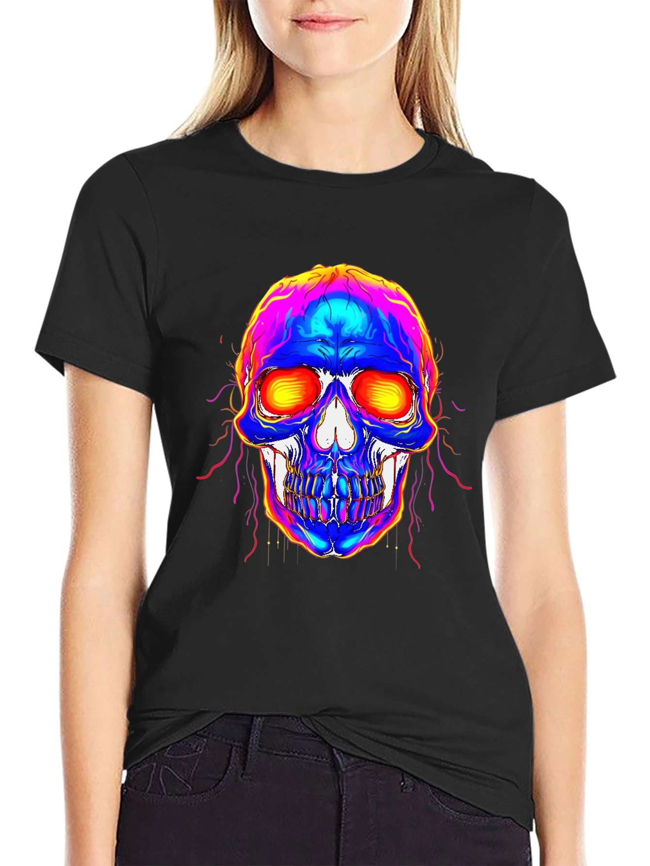Vivid Skull Graphic Tee - Bold Statement Shirt