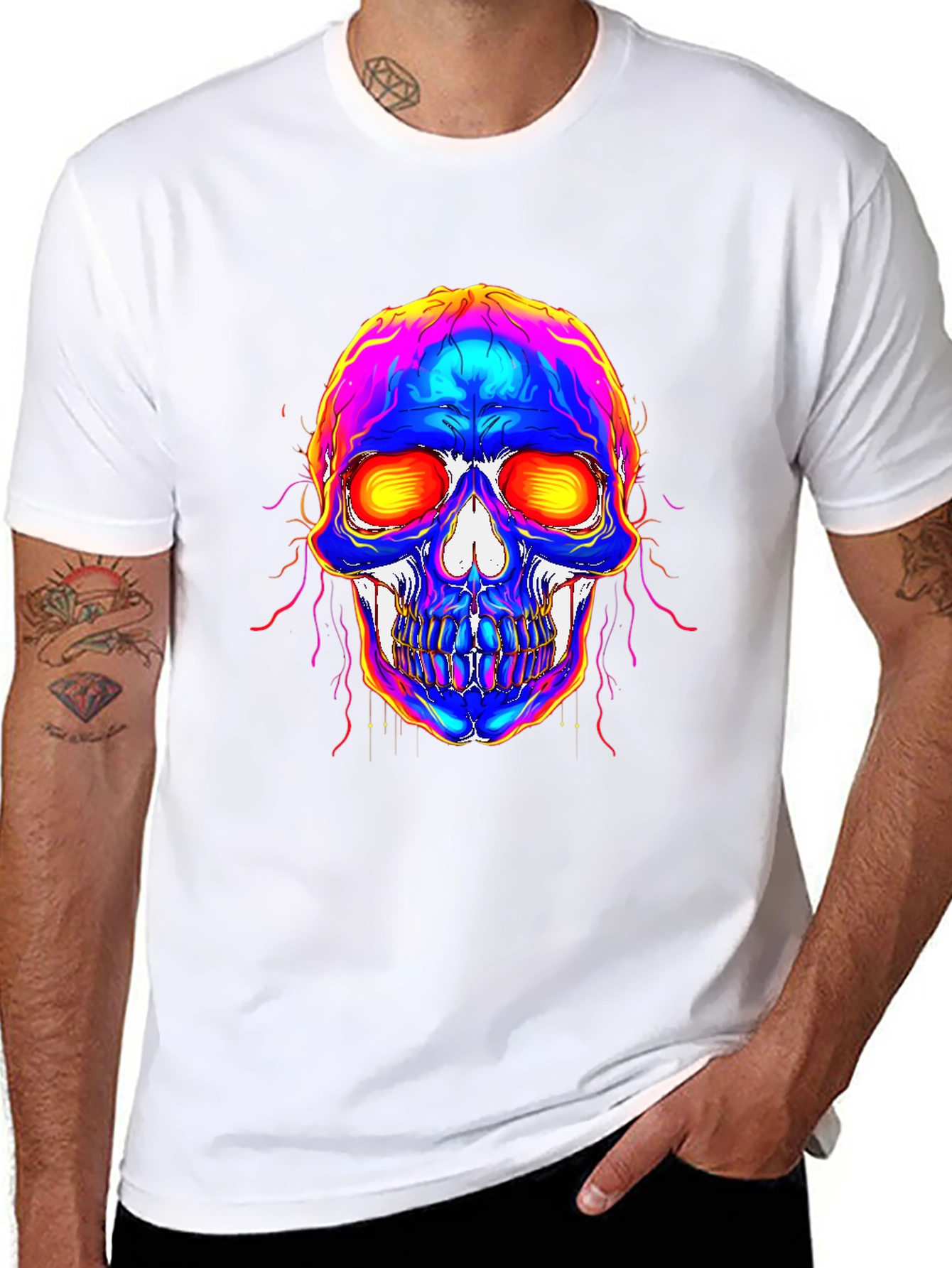 Vivid Skull Graphic Tee - Bold Statement Shirt