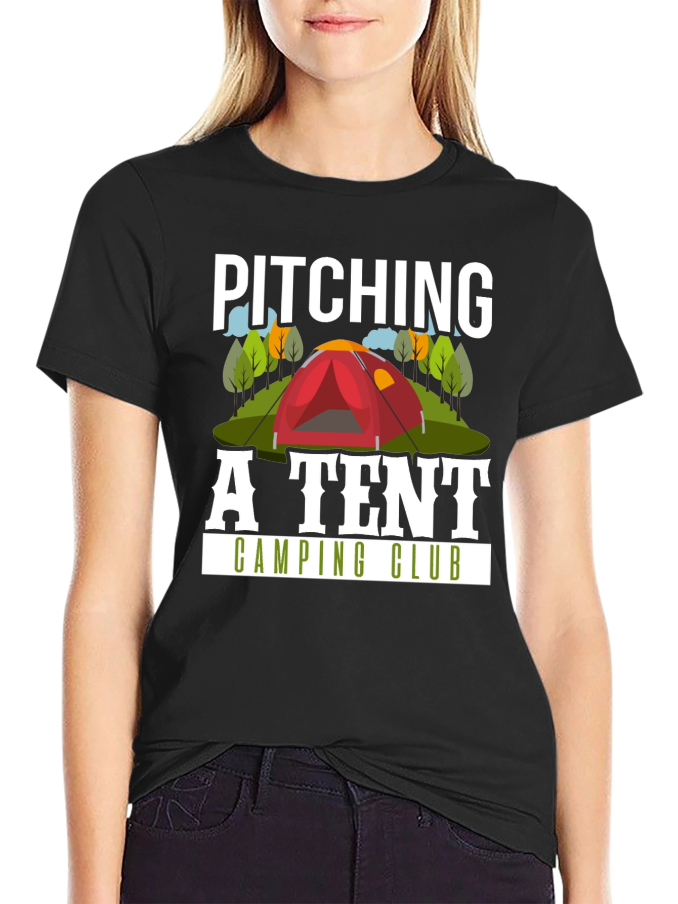 Pitching A Tent Camping Club T-Shirt