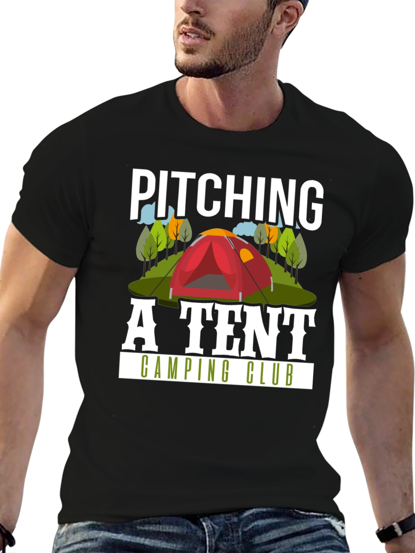 Pitching A Tent Camping Club T-Shirt