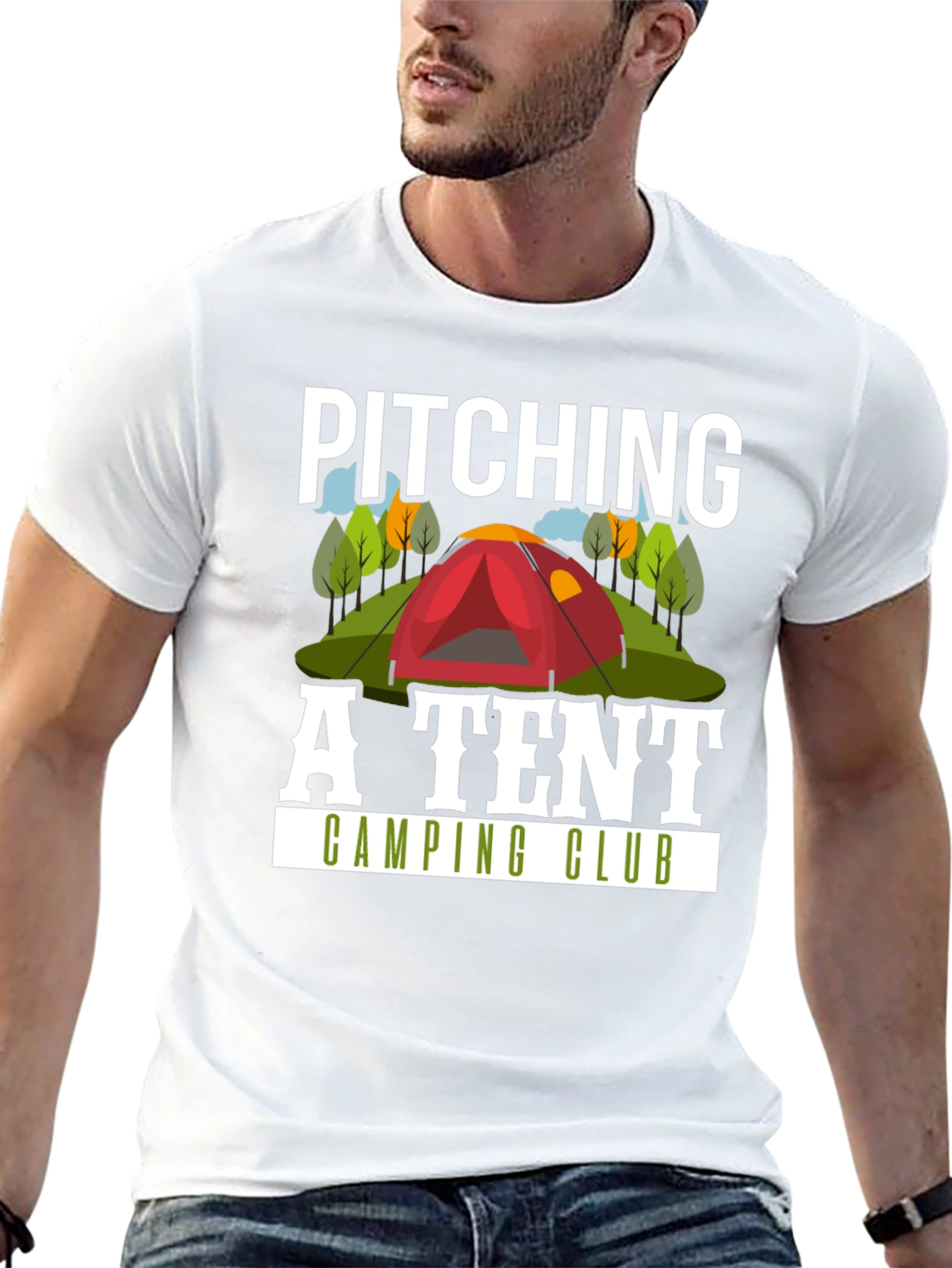 Pitching A Tent Camping Club T-Shirt