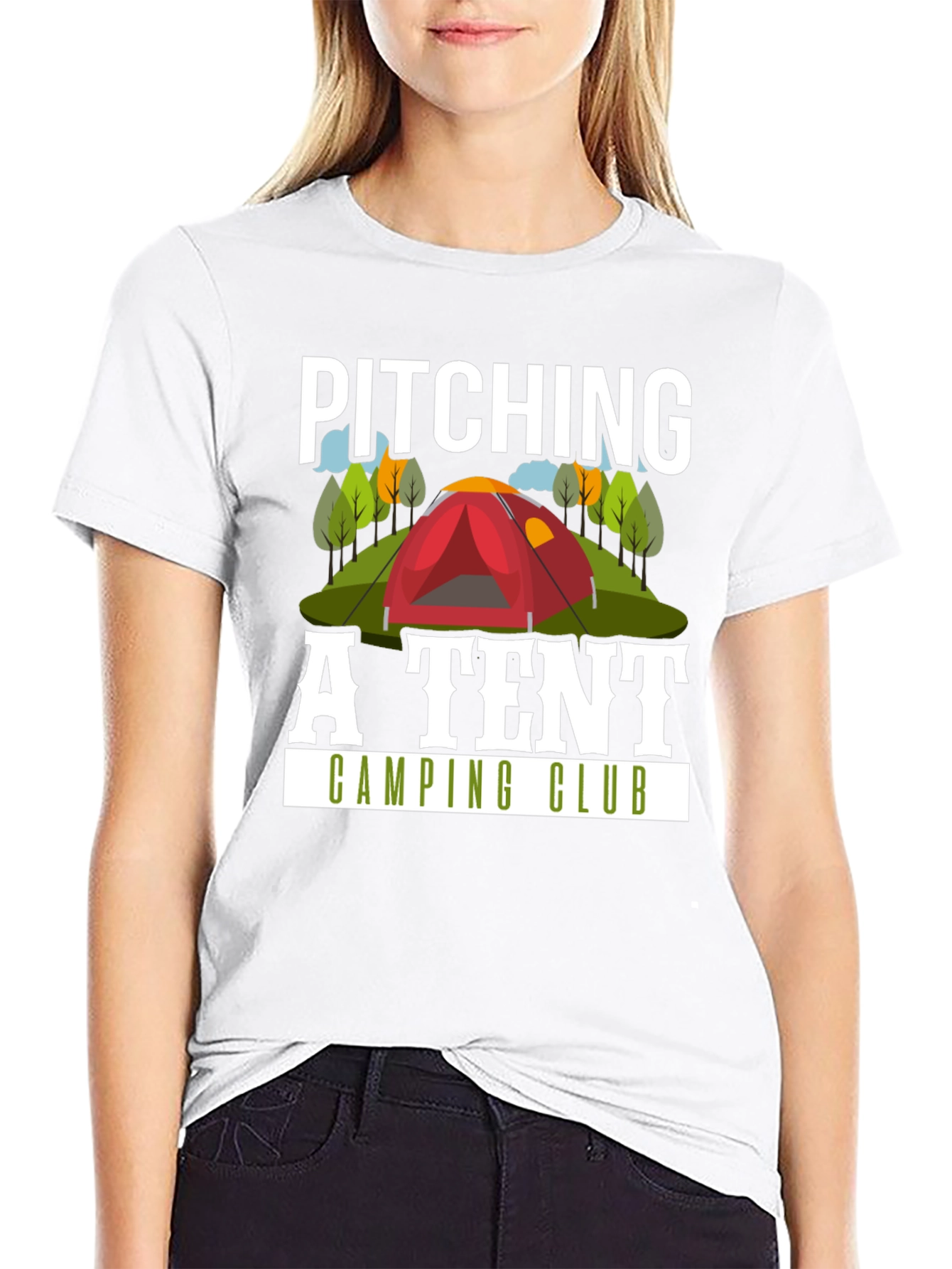 Pitching A Tent Camping Club T-Shirt