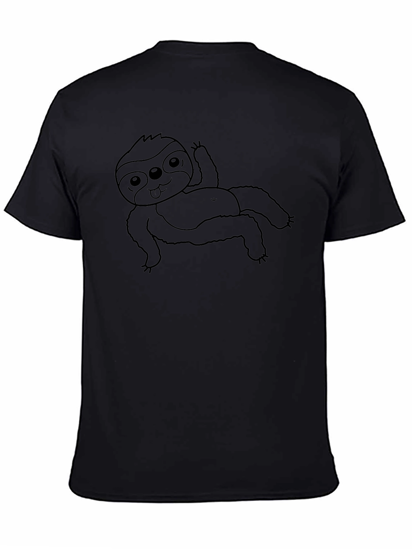 Cute Sloth Graphic T-Shirt - Casual Black Tee