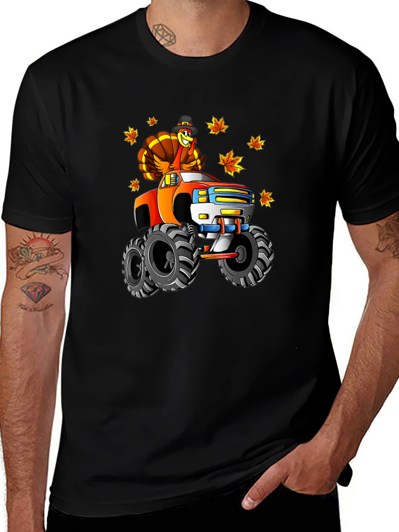 Thanksgiving Turkey Monster Truck Graphic Tee