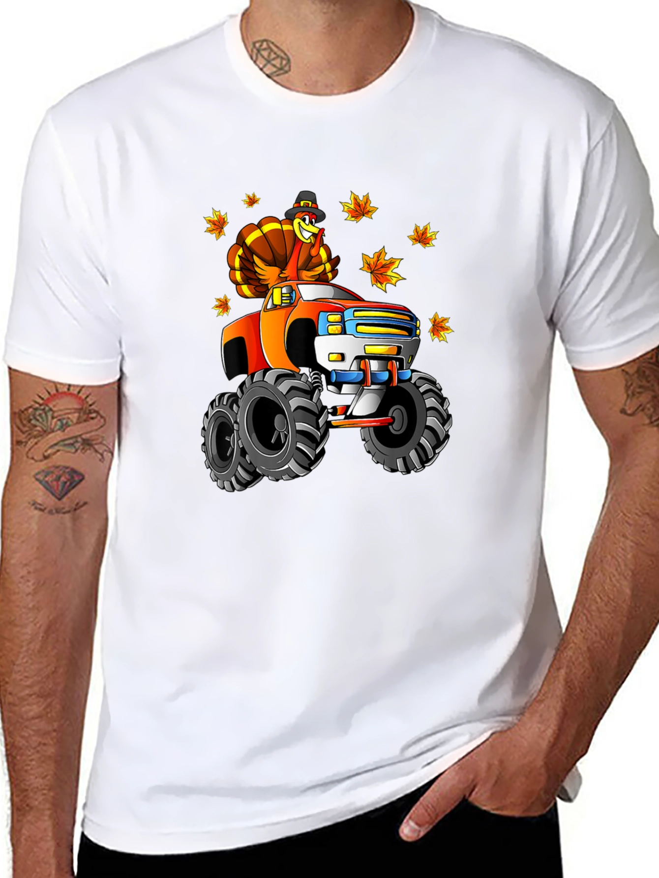 Thanksgiving Turkey Monster Truck Graphic Tee