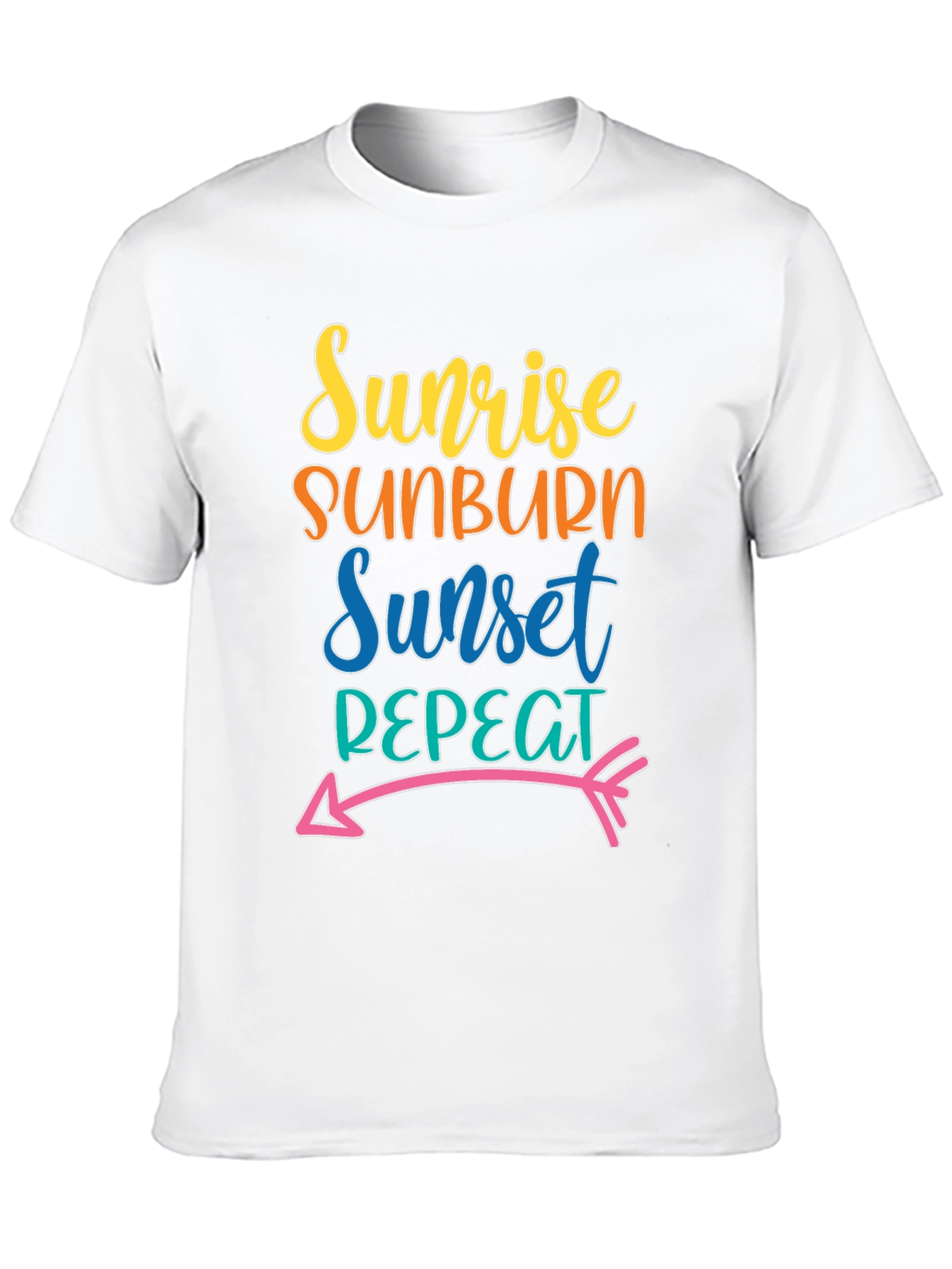 Sunrise Sunburn Sunset Repeat Black Tee
