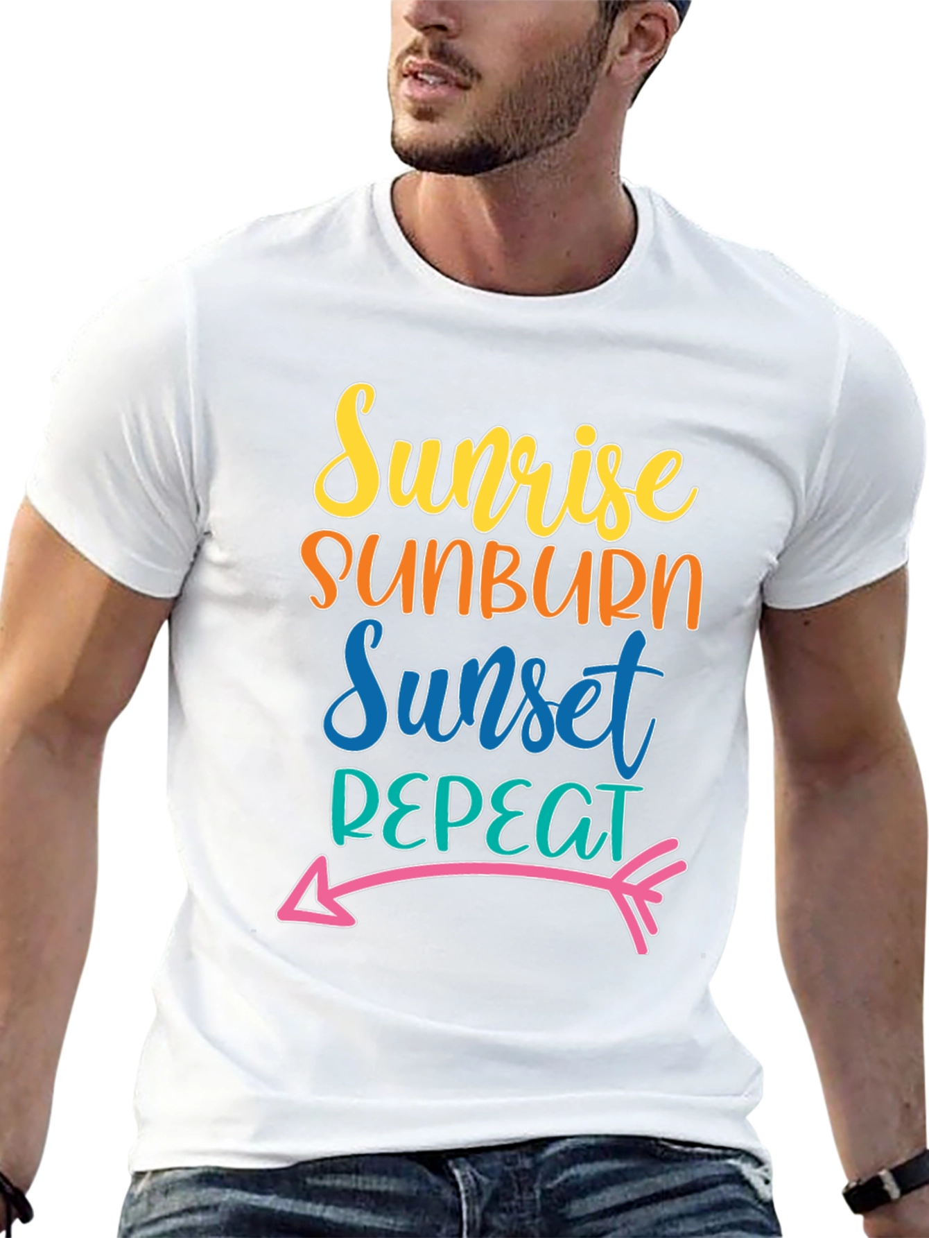 Sunrise Sunburn Sunset Repeat Black Tee