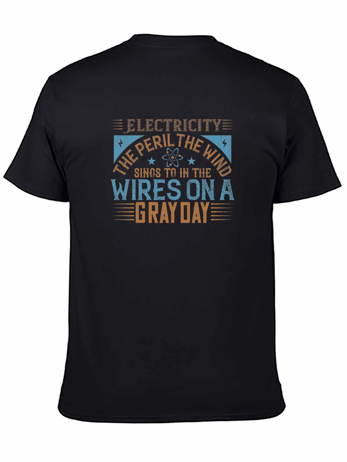 Electricity Peril Wind Wires Gray Day T-Shirt