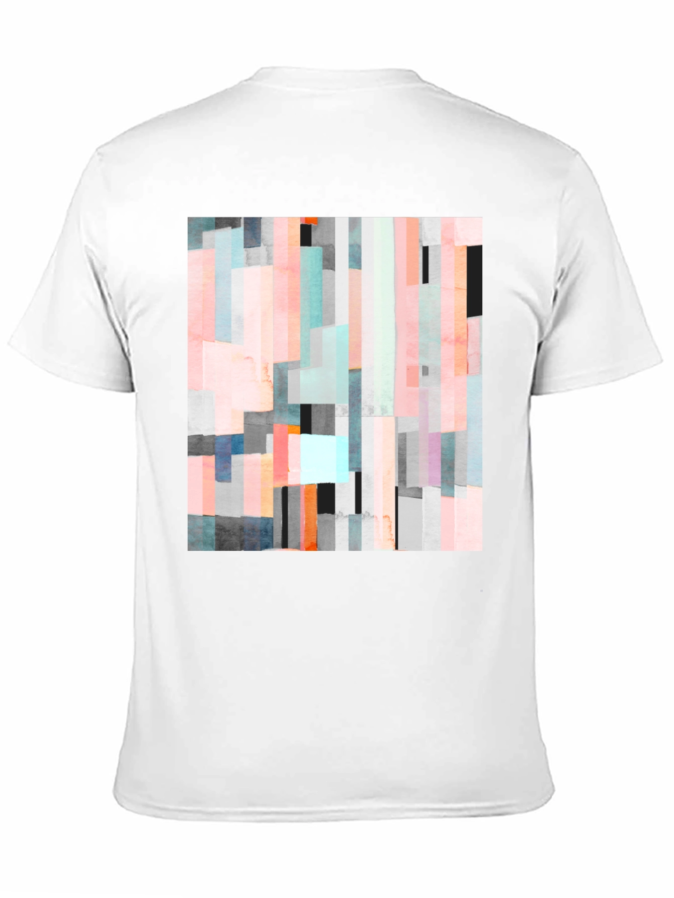 Abstract Block Print Black T-Shirt