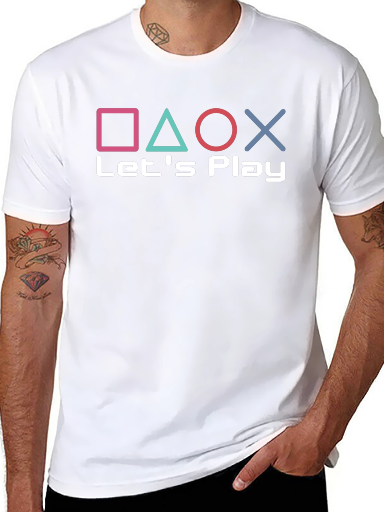 Lets Play Gaming Tee - Playstation Inspired Design