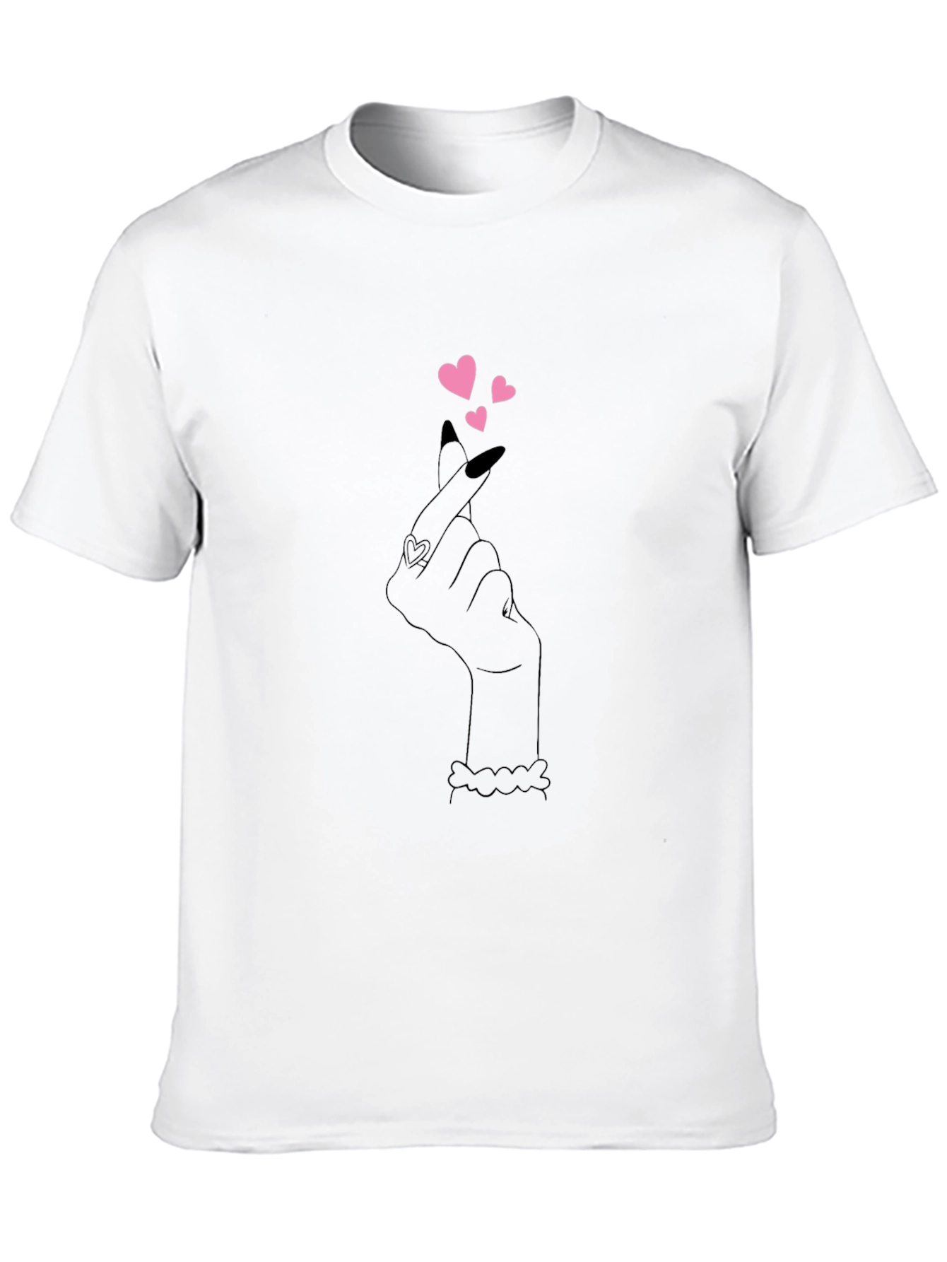 Heart Gesture Tee - Stylish Graphic Print
