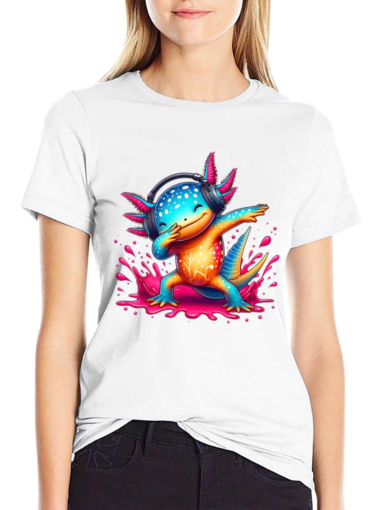 Dabbing Axolotl Graphic Tee