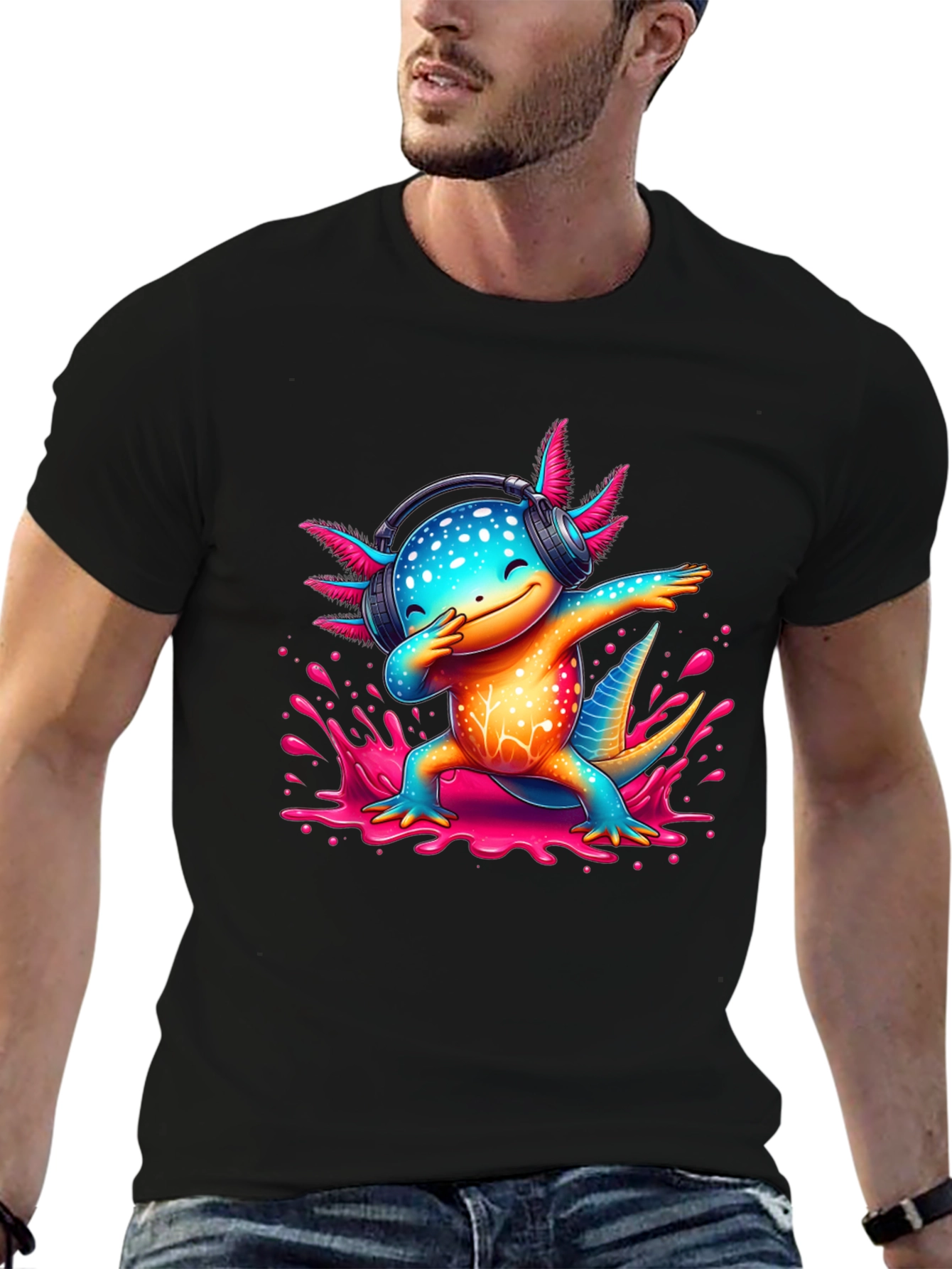 Dabbing Axolotl Graphic Tee
