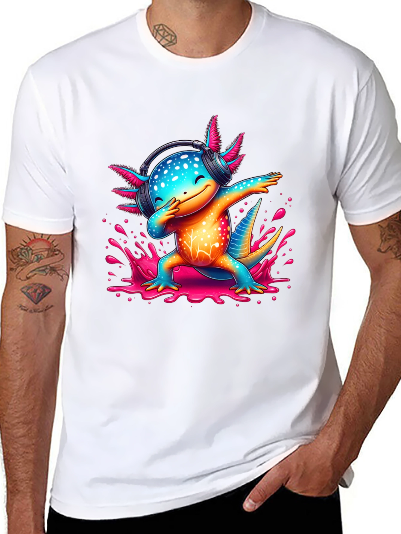 Dabbing Axolotl Graphic Tee