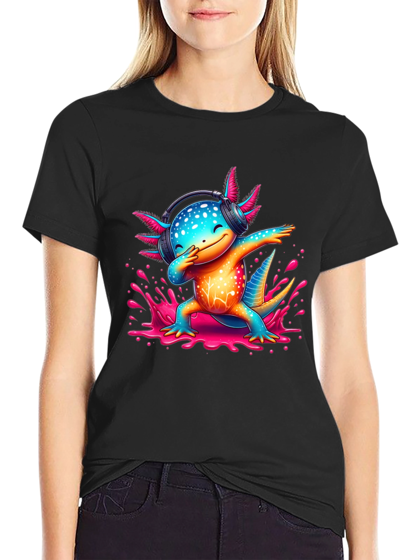 Dabbing Axolotl Graphic Tee