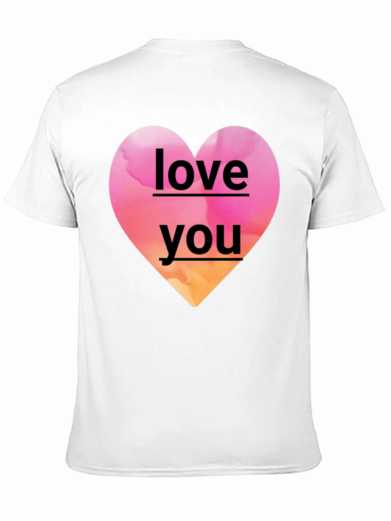 Love You Heart Graphic Black Tee Shirt