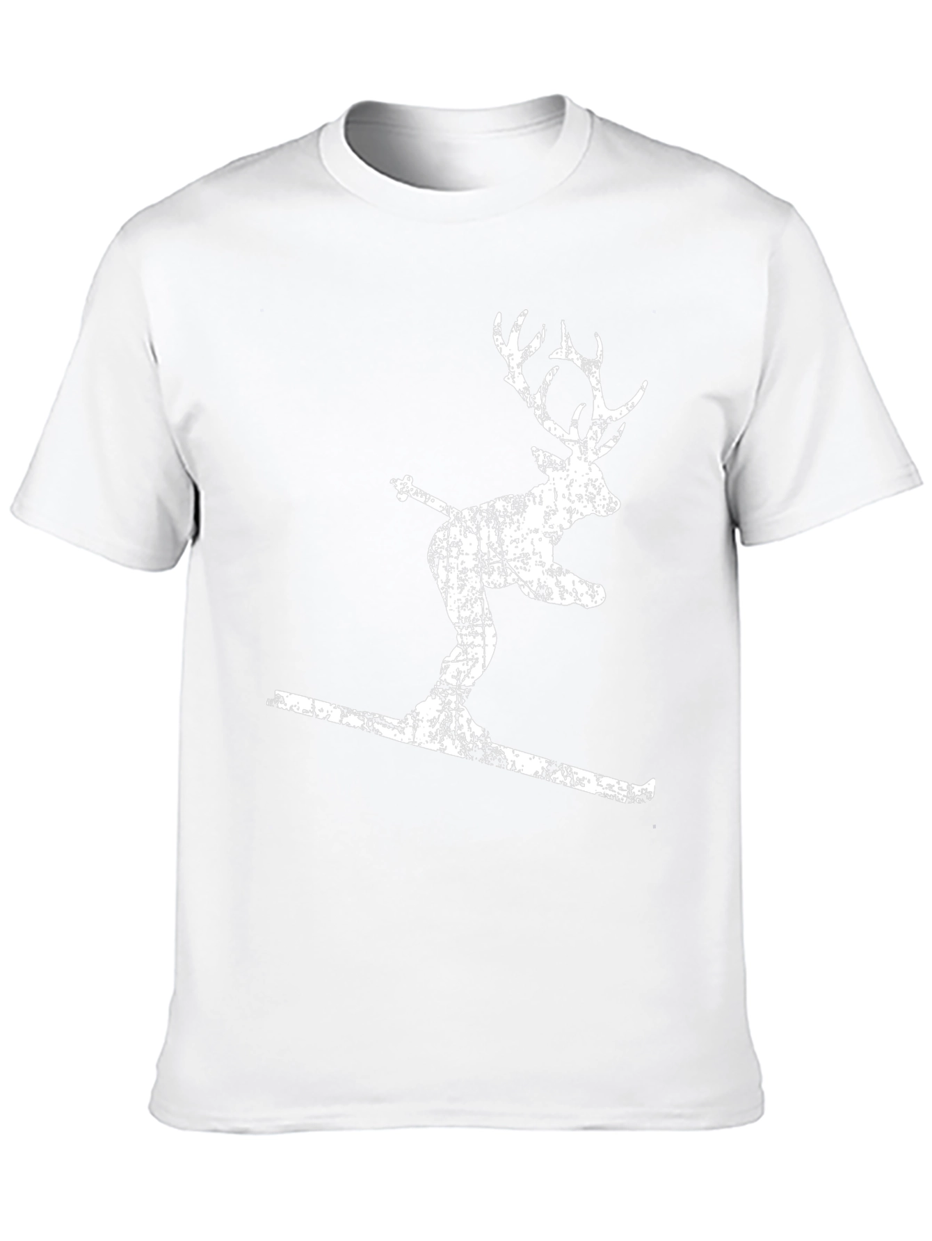 Skiing Deer Graphic T-Shirt - Mens Black Tee