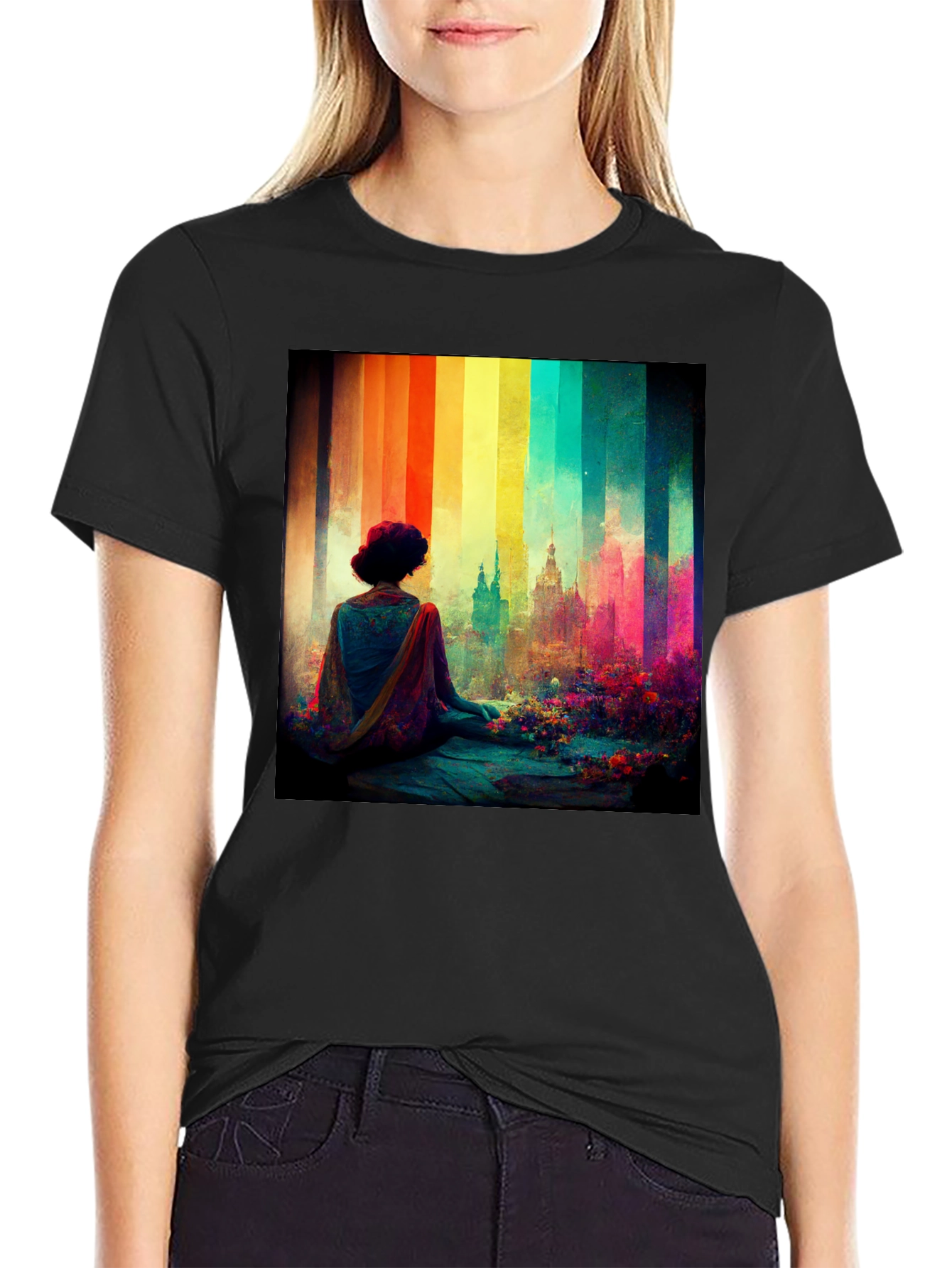 Rainbow Cityscape Graphic Tee