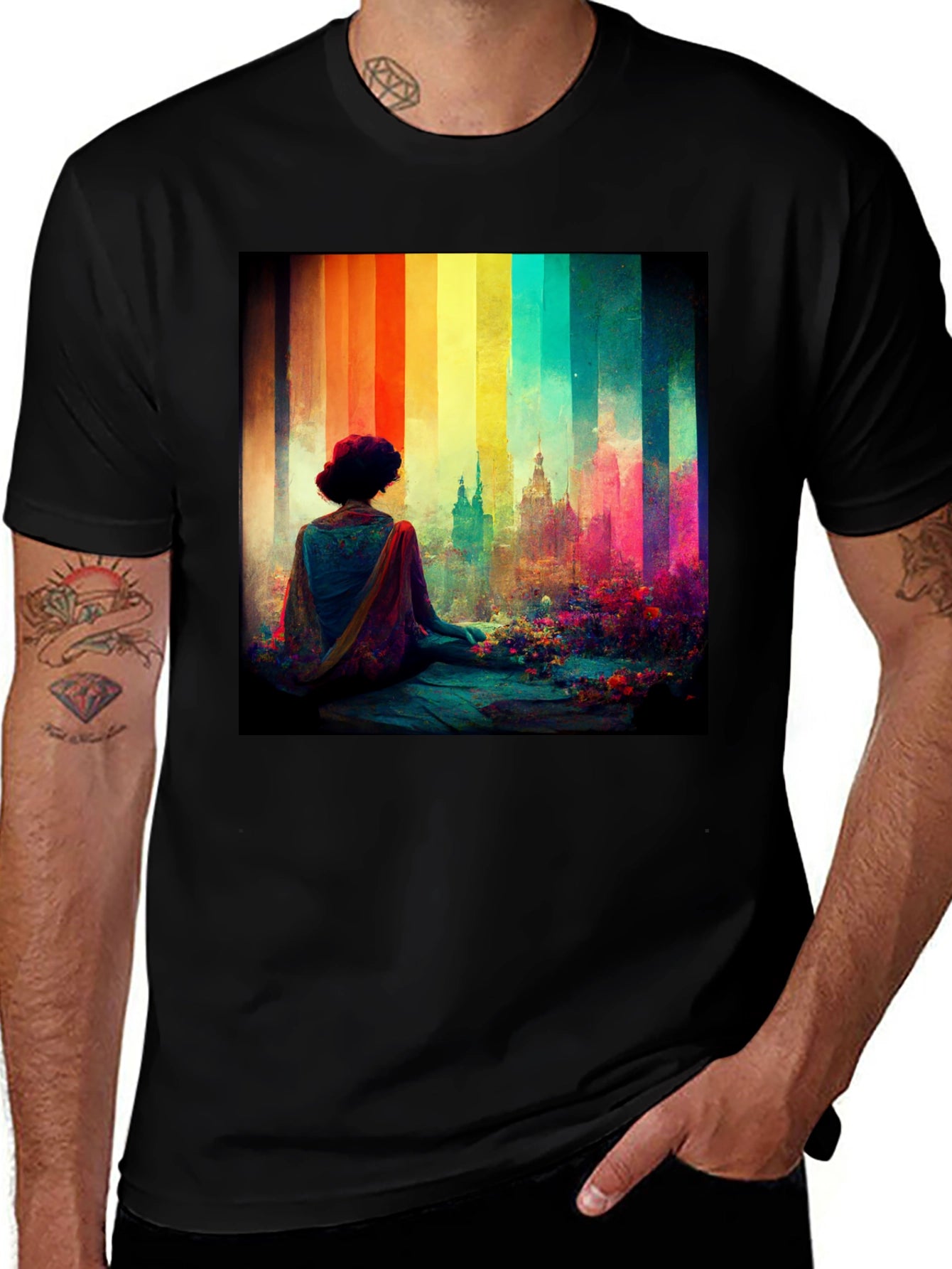 Rainbow Cityscape Graphic Tee