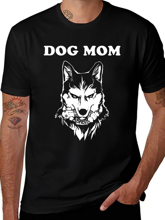 Dog Mom Graphic Tee - Wolf Design