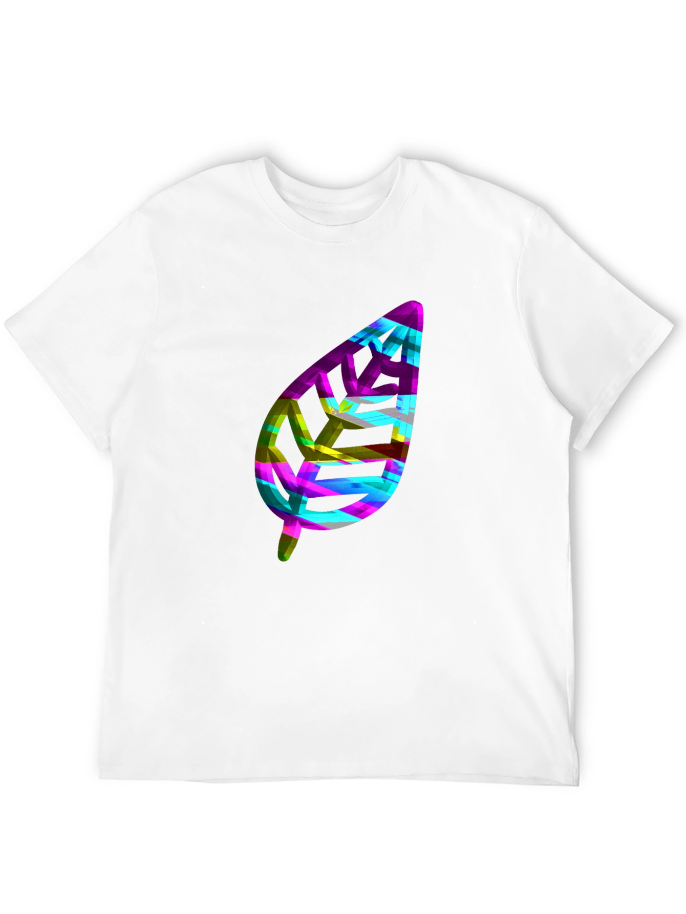 Abstract Leaf Graphic Black T-Shirt
