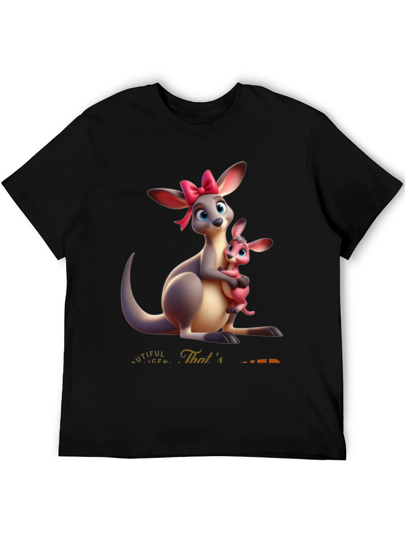 Cartoon Kangaroo Graphic T-Shirt
