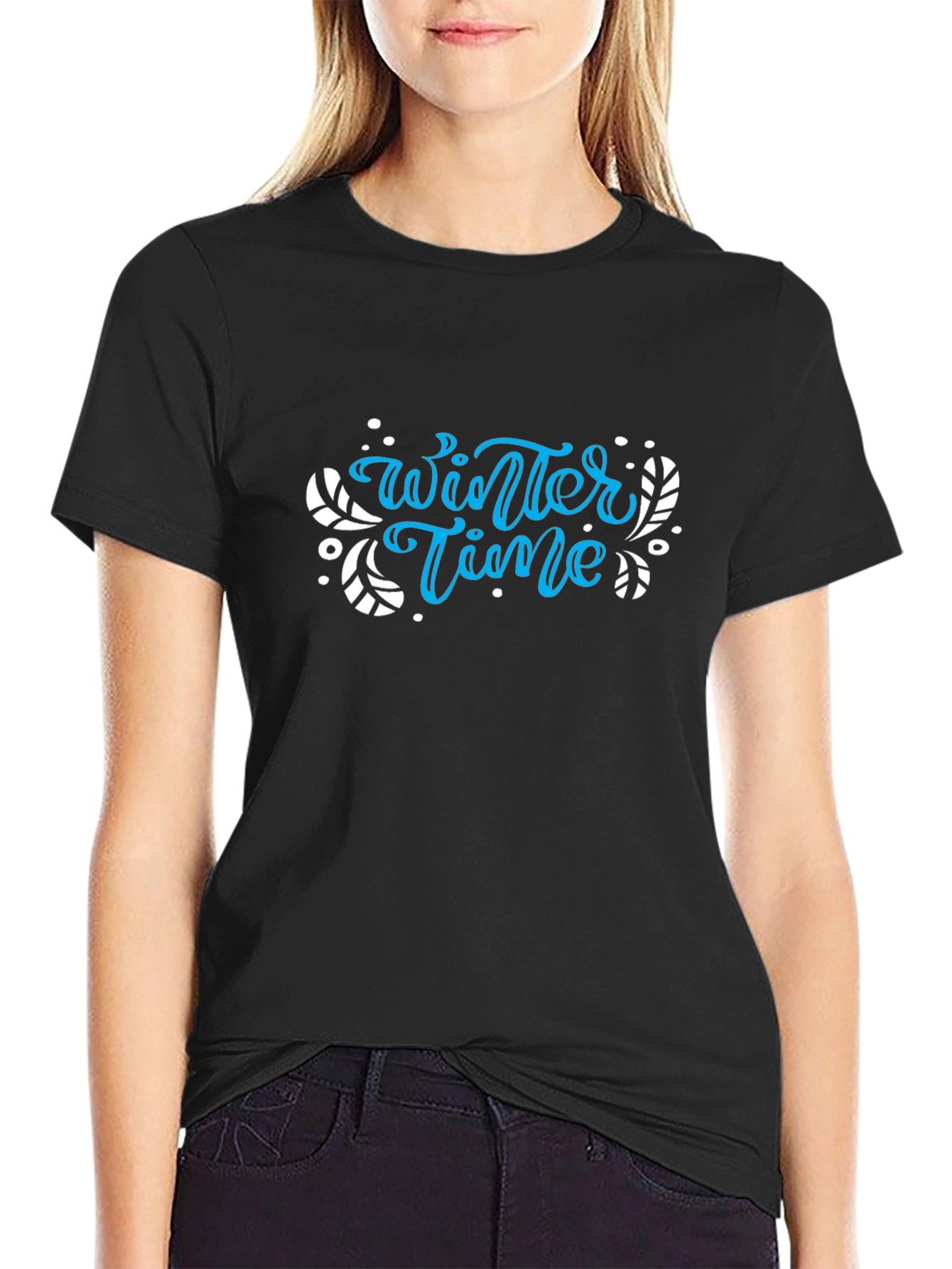 Winter Time Black Graphic Tee
