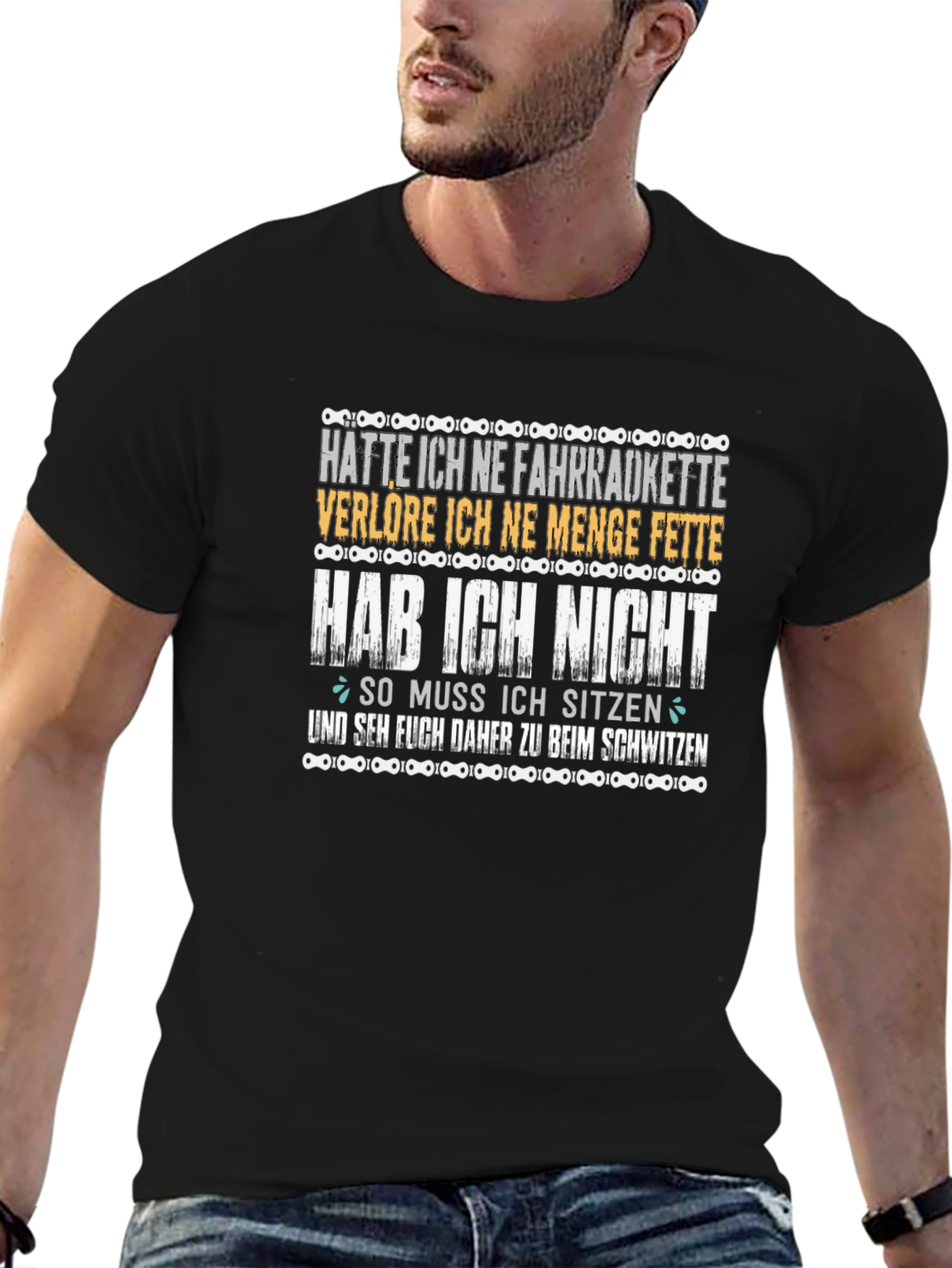 Cycling Humor T-Shirt - Fahrradkette Slogan