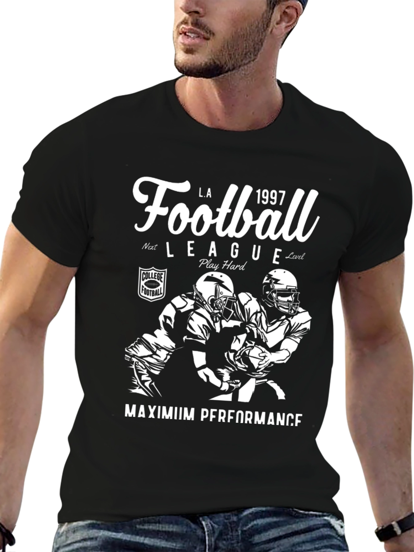 Football League Black T-Shirt
