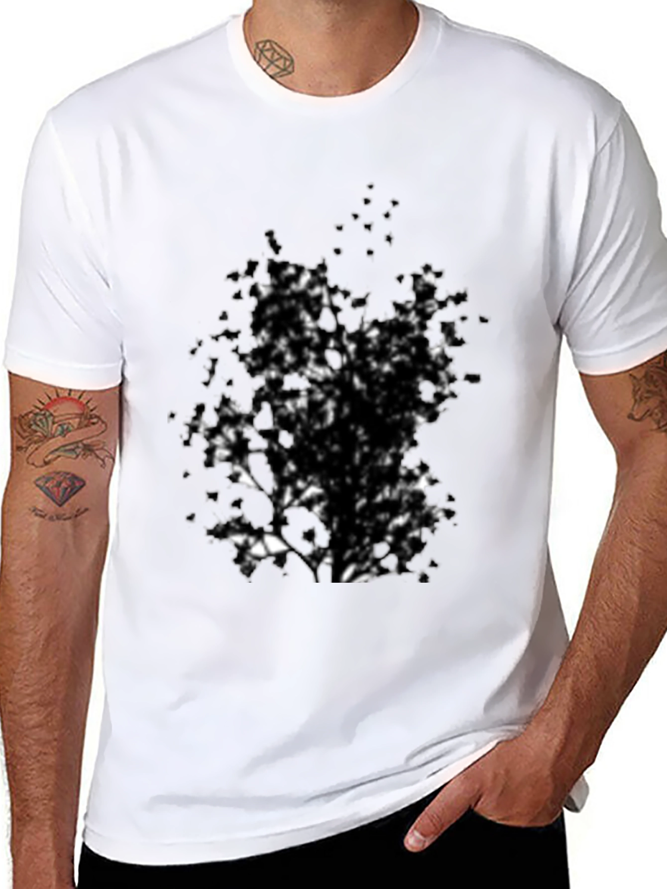 Abstract Tree Black T-Shirt for Men
