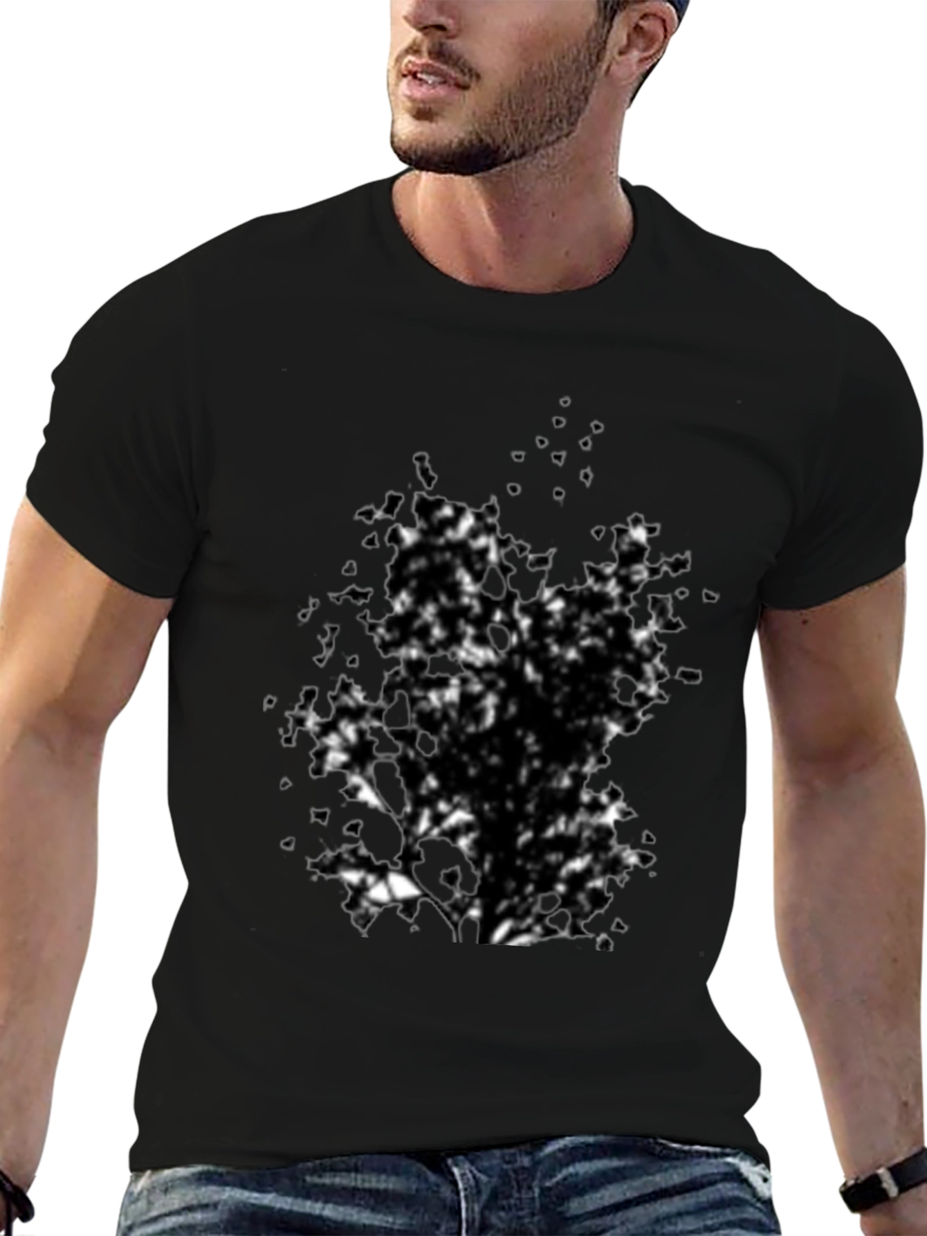 Abstract Tree Black T-Shirt for Men