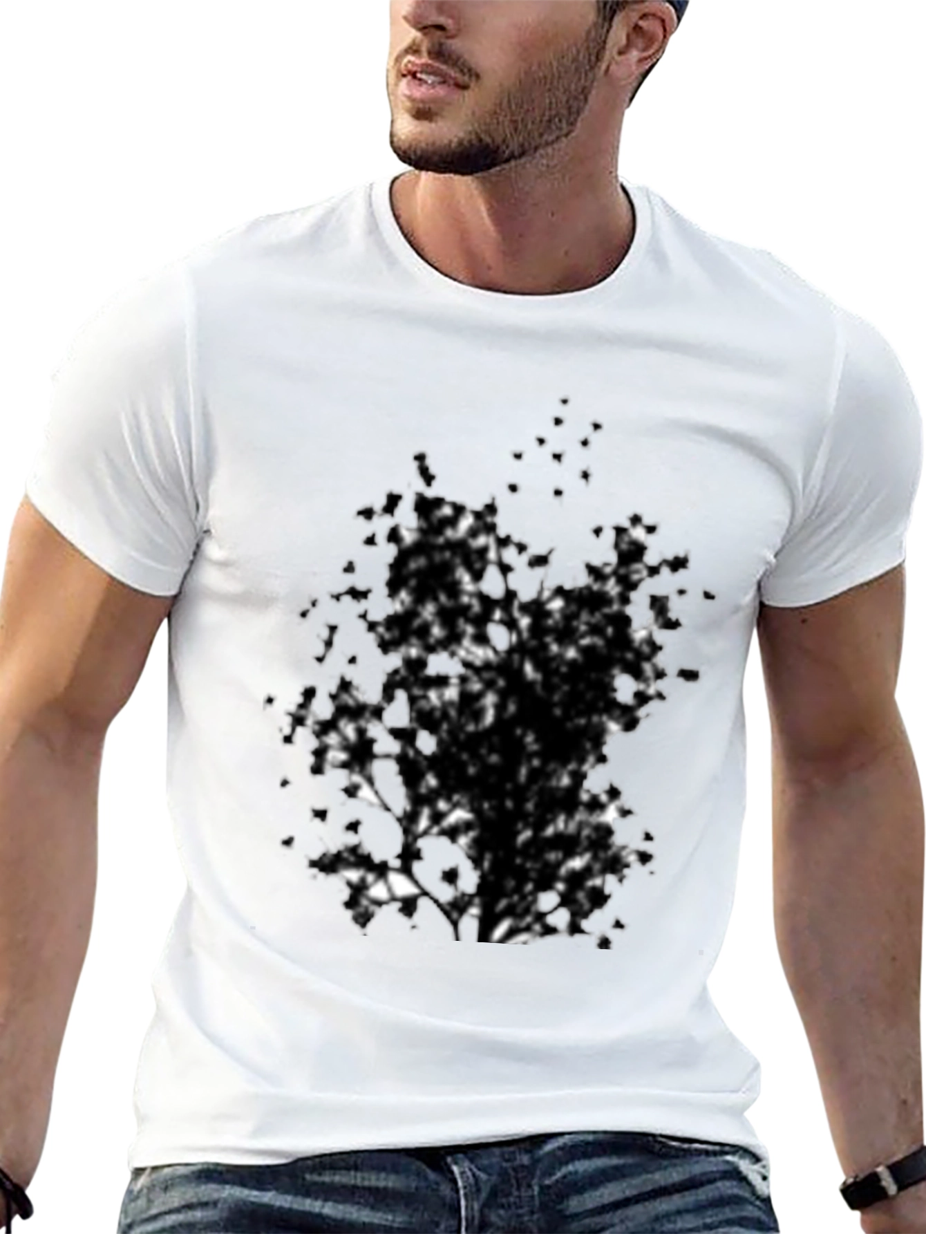 Abstract Tree Black T-Shirt for Men