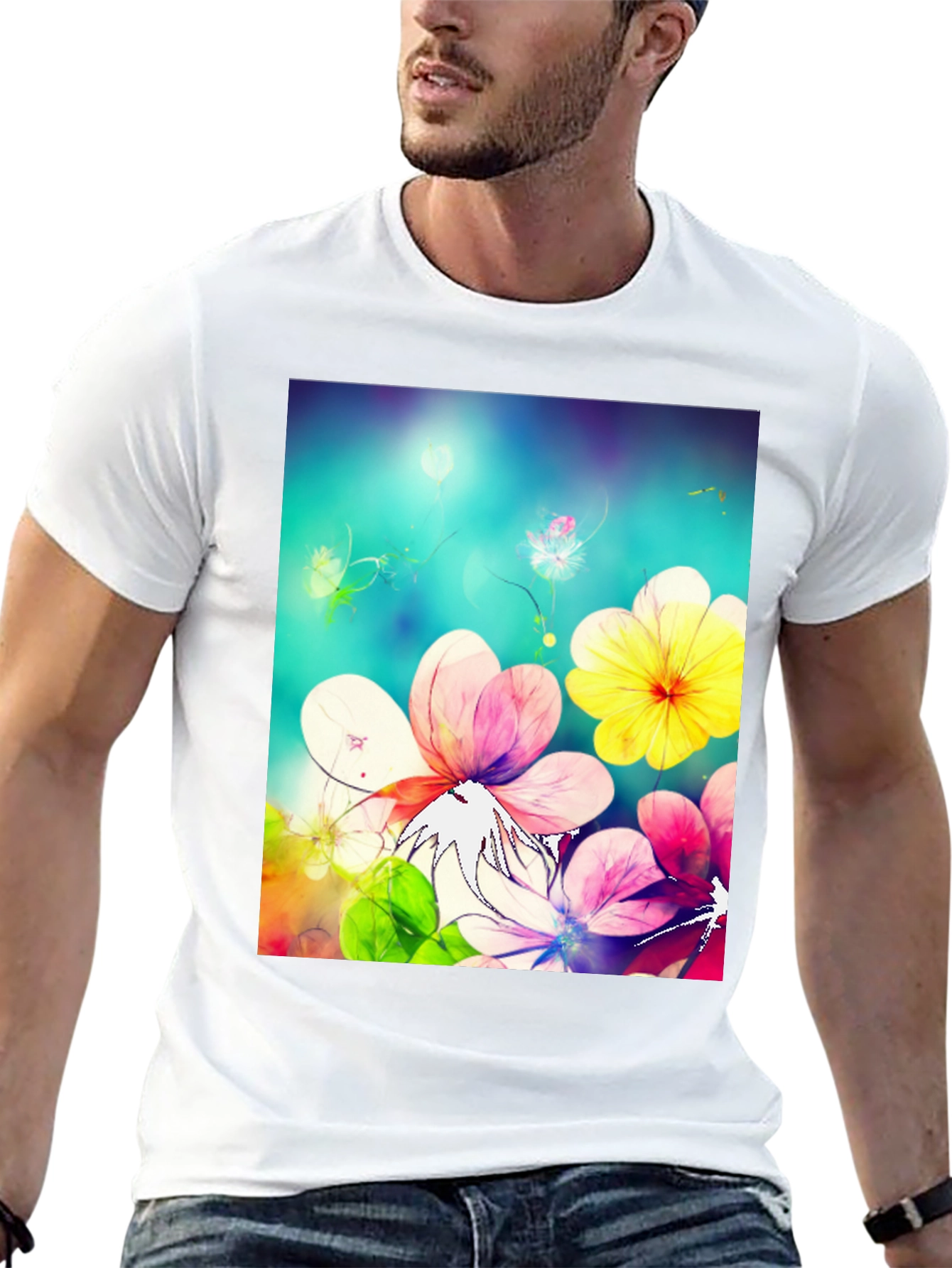 Floral Fantasy Black T-Shirt