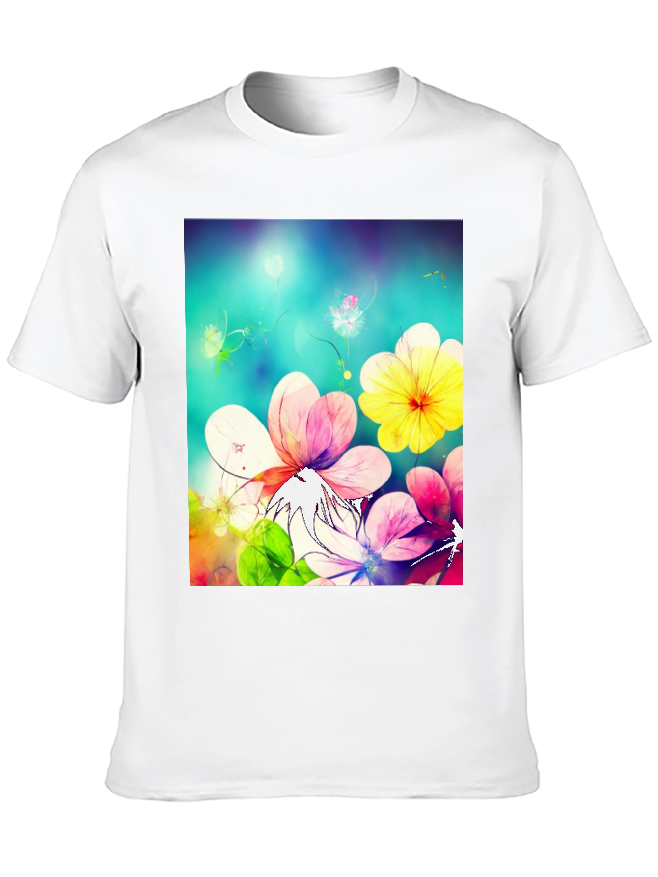 Floral Fantasy Black T-Shirt