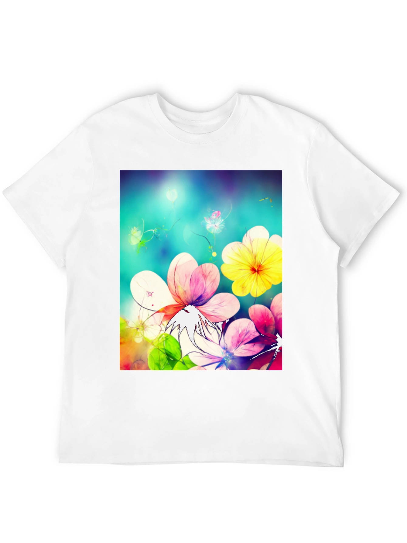 Floral Fantasy Black T-Shirt