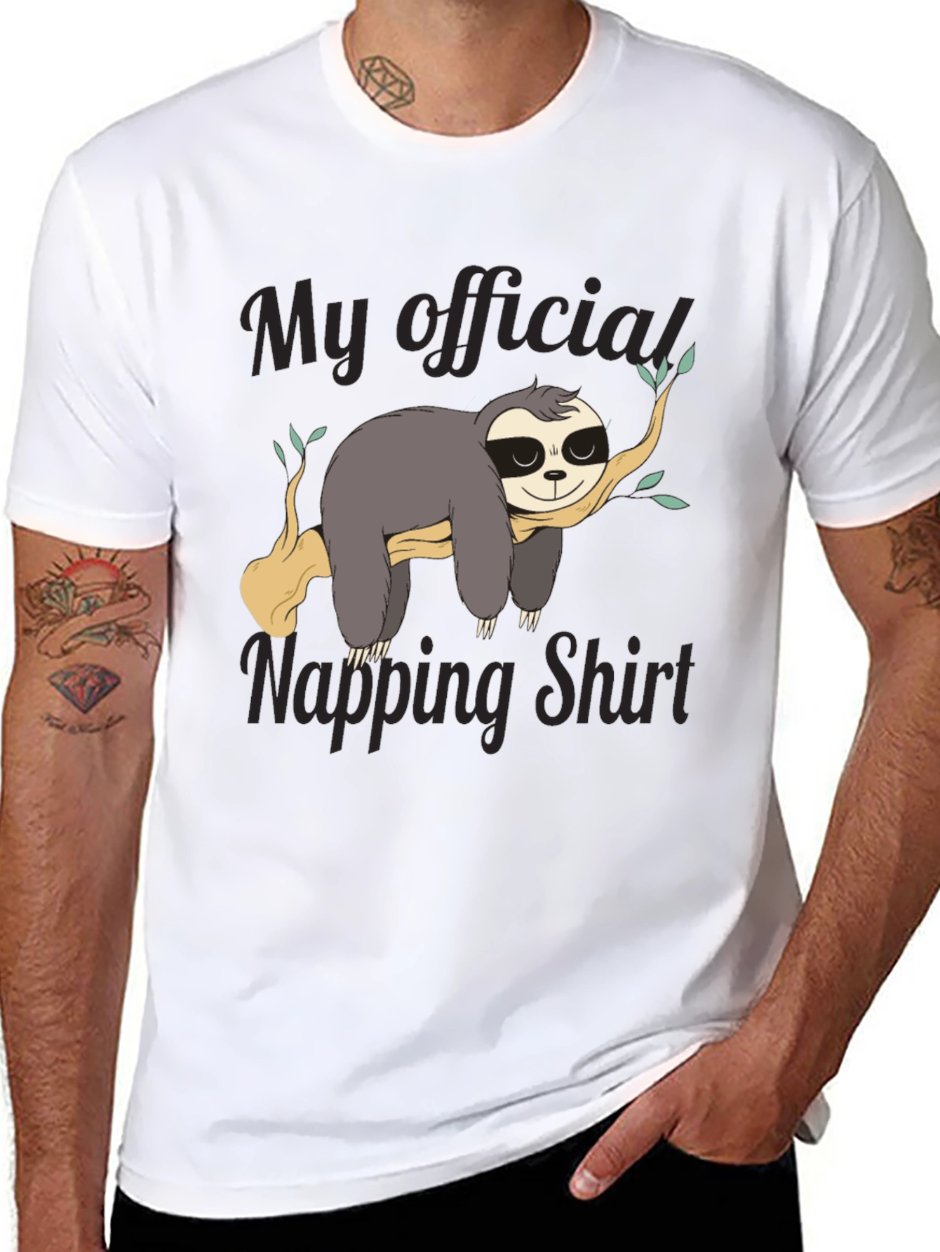 Mens My Official Napping Shirt Sloth Graphic Tee