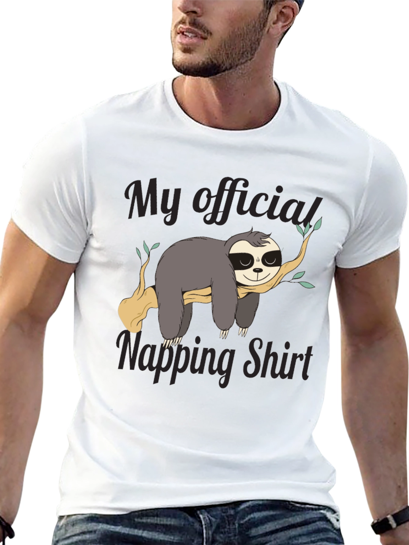 Mens My Official Napping Shirt Sloth Graphic Tee