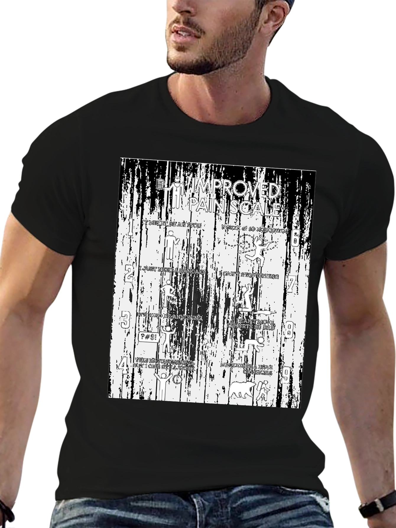 Funny Improved Pain Scale Graphic Tee