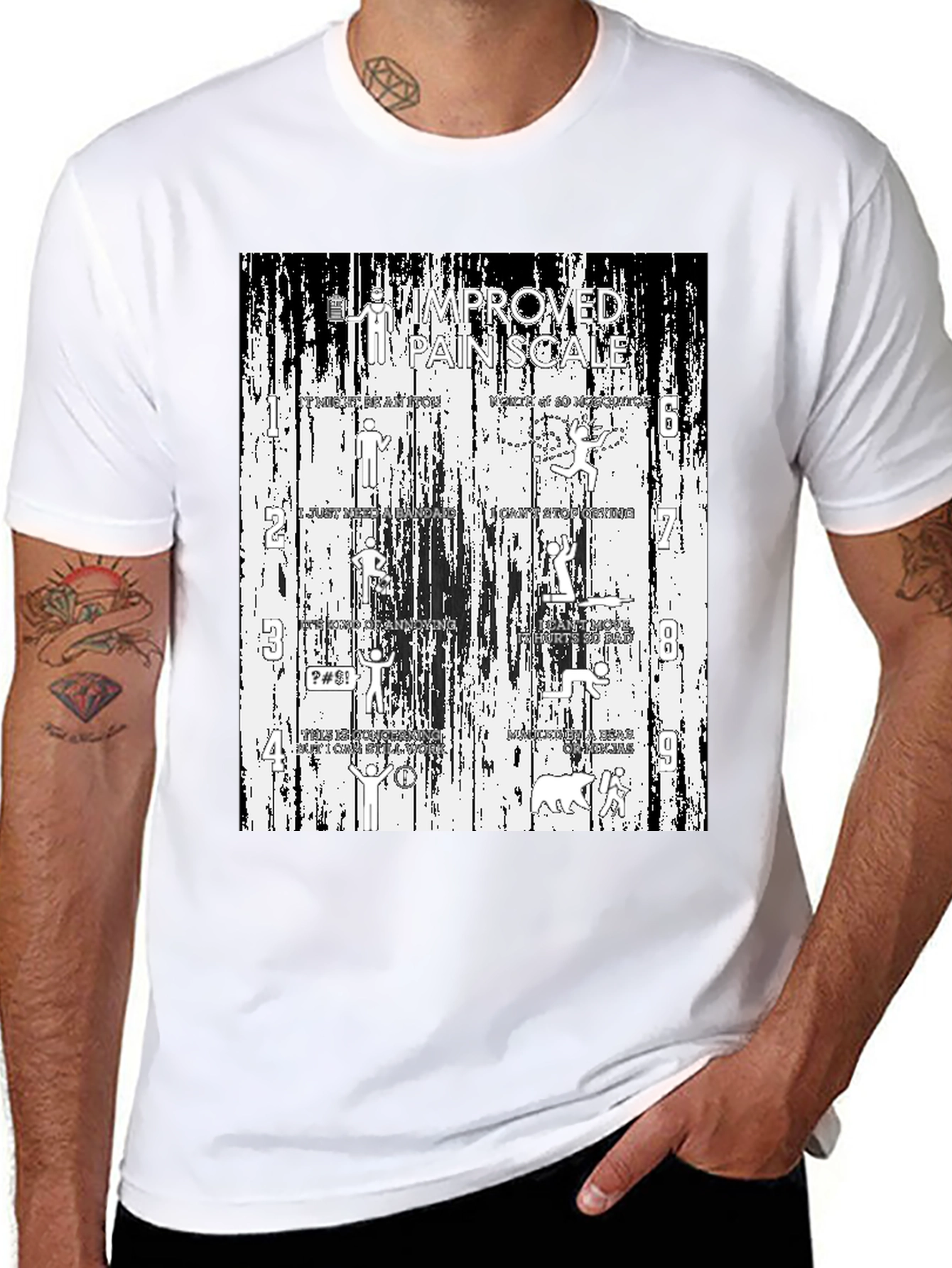 Funny Improved Pain Scale Graphic Tee