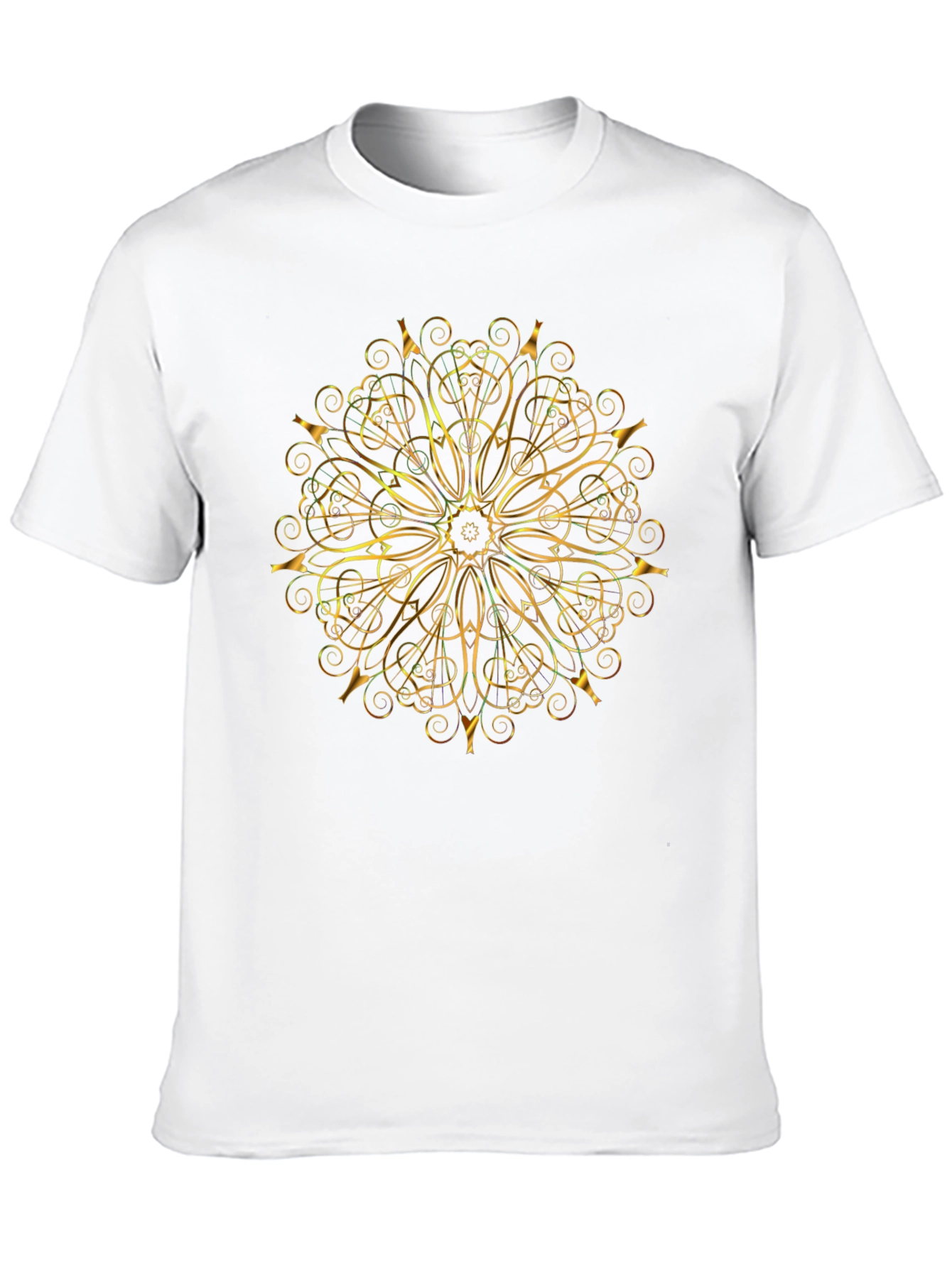 Gold Mandala Graphic Black T-Shirt