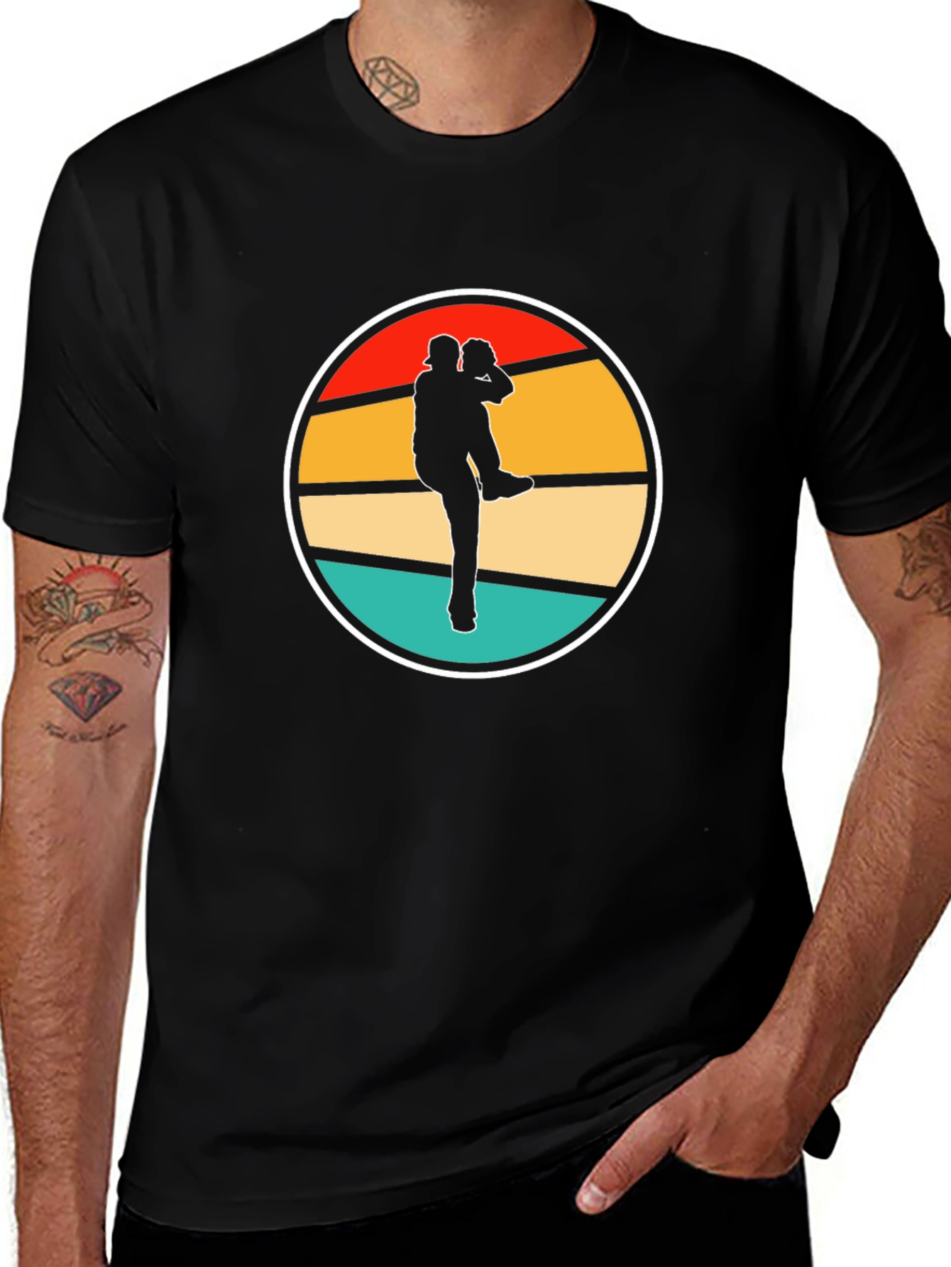 Baseball Pitcher Silhouette Retro T-Shirt