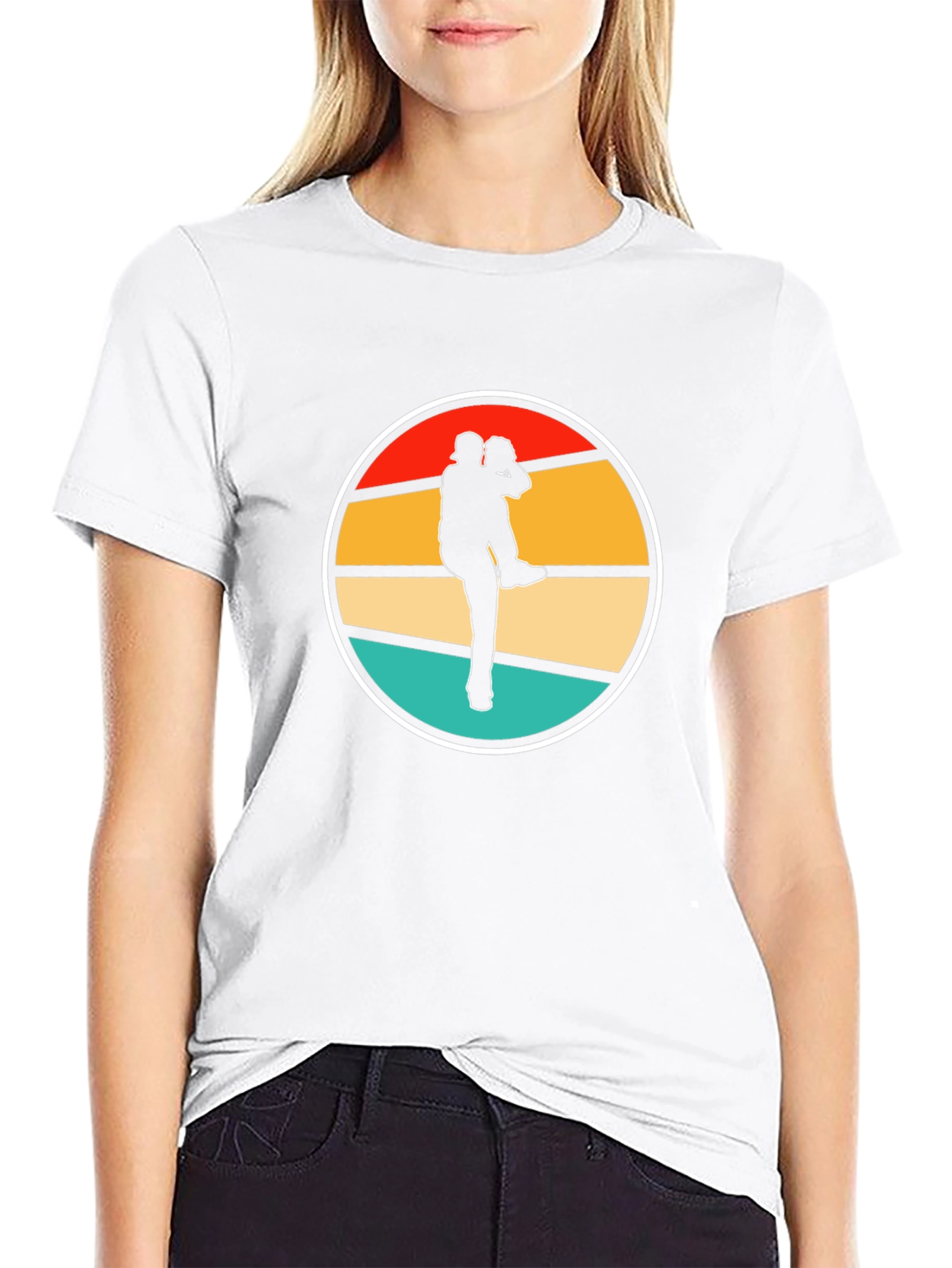 Baseball Pitcher Silhouette Retro T-Shirt