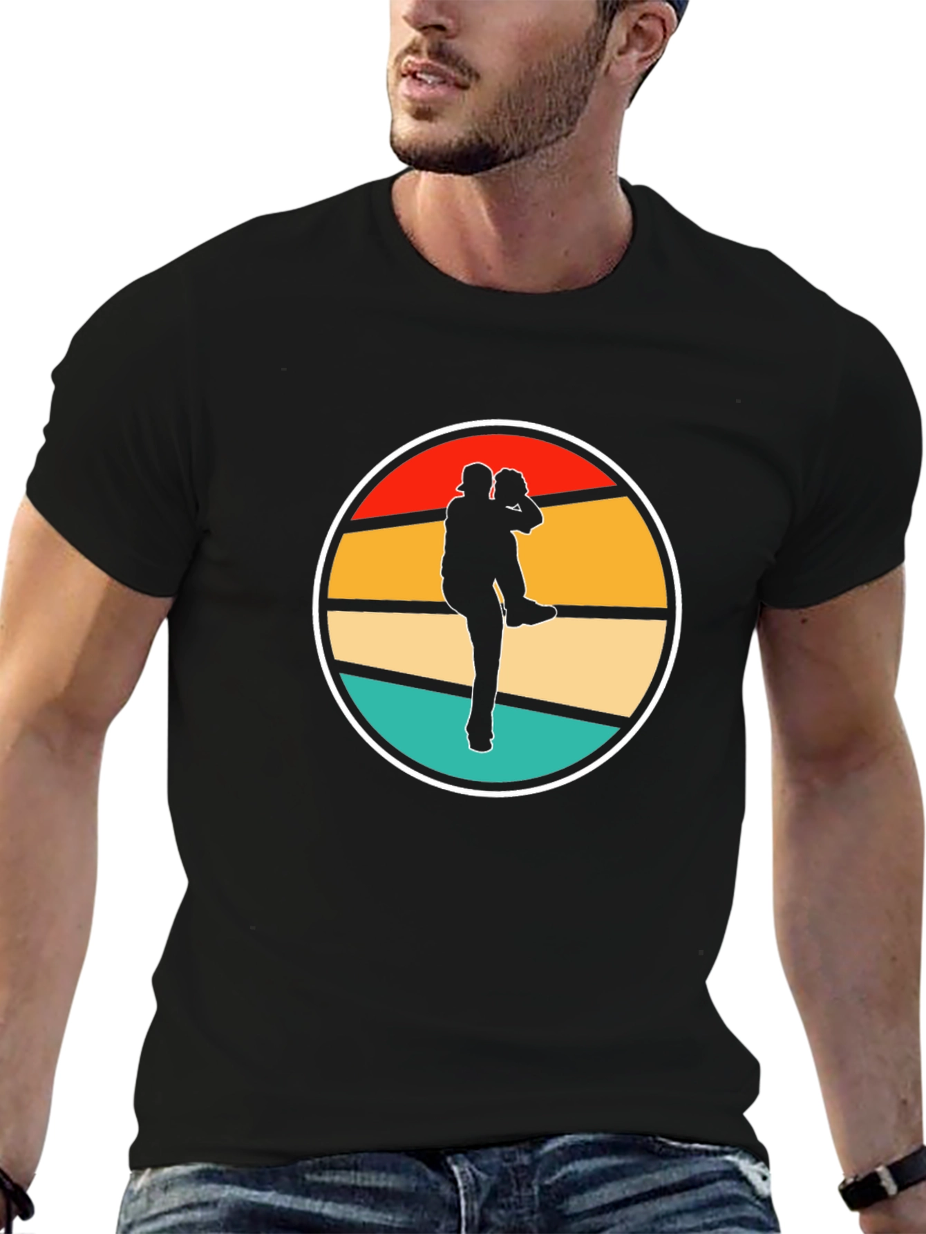 Baseball Pitcher Silhouette Retro T-Shirt