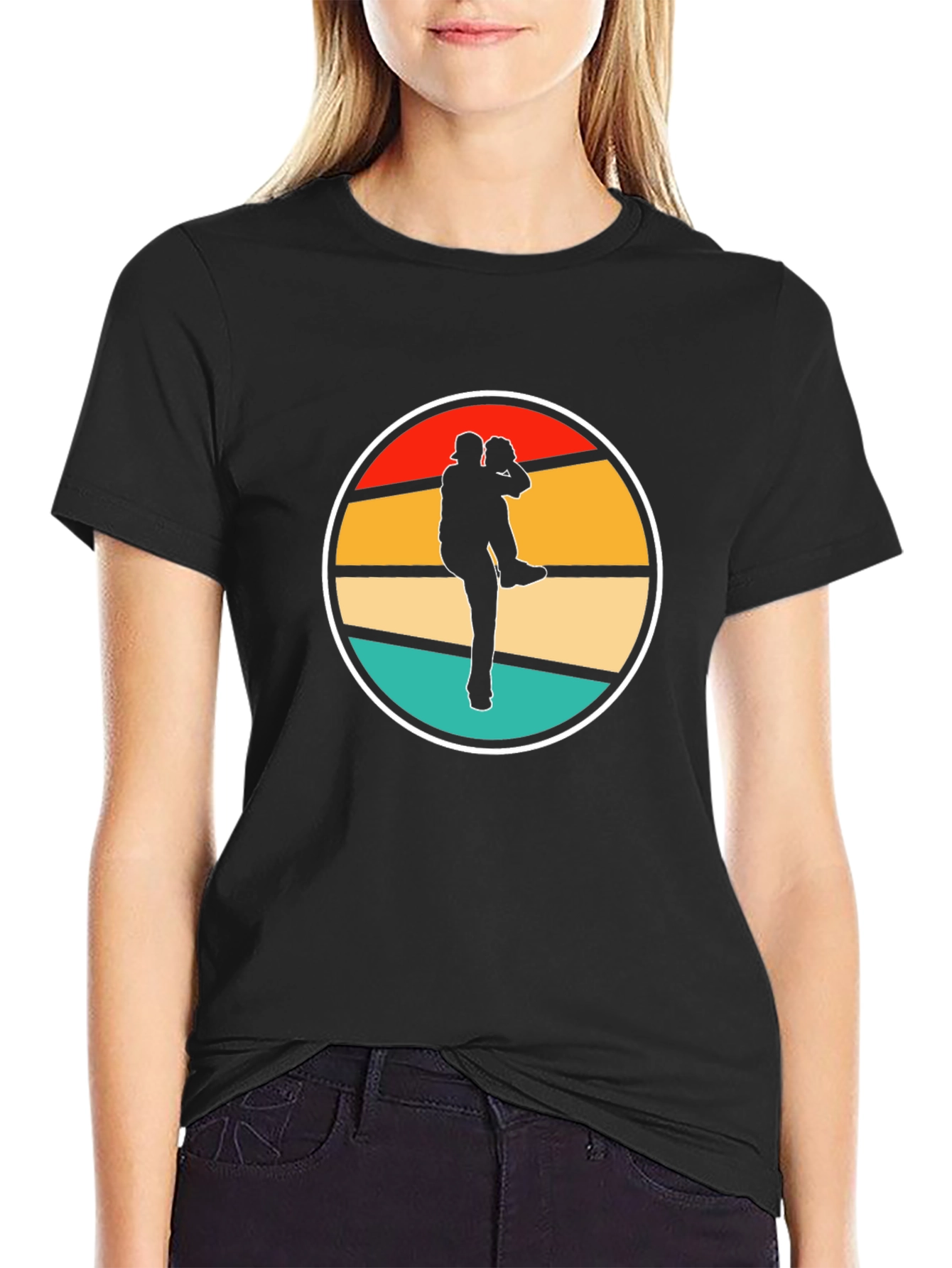 Baseball Pitcher Silhouette Retro T-Shirt