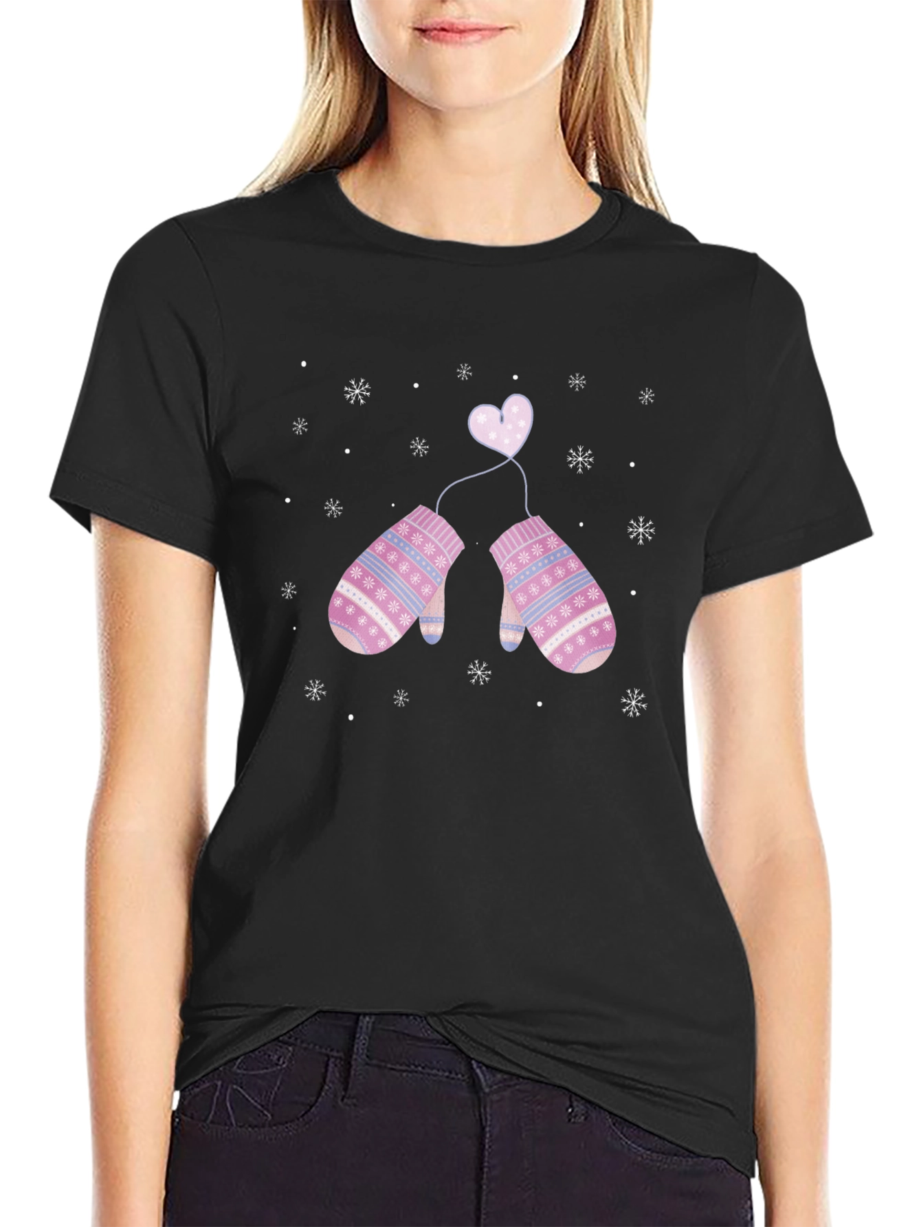 Winter Love Mittens Graphic T-Shirt