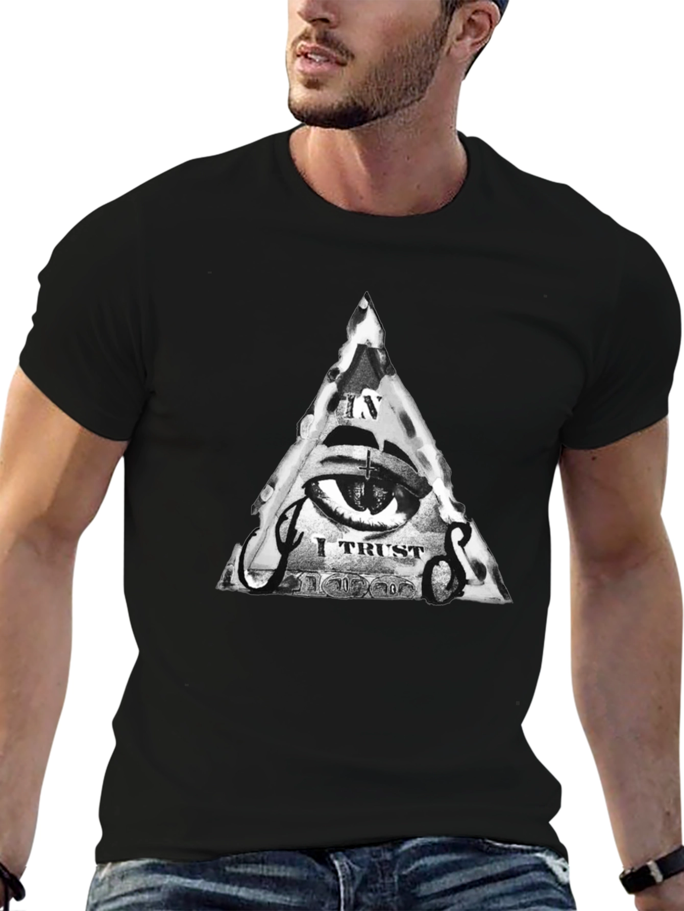 Illuminati Eye Black T-Shirt - Trust Design
